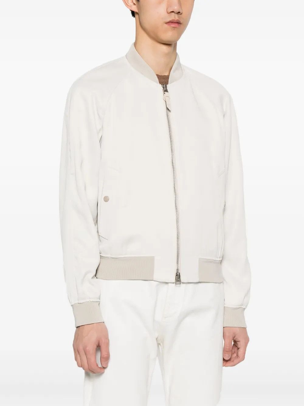 Tom Ford o1y0425 Bomber Jacket in White Size US M / EU 48-50 / 2 - 3 Thumbnail