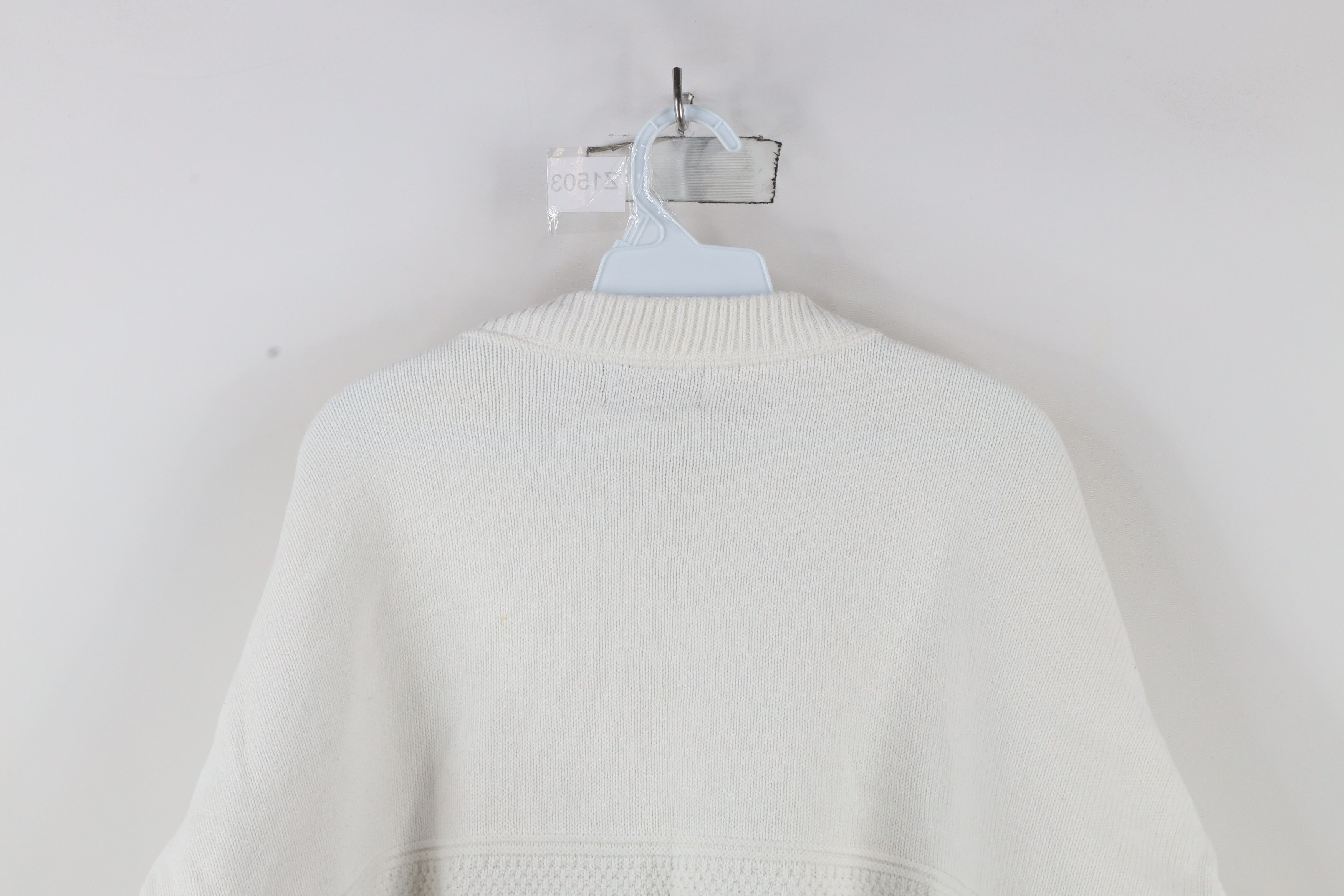 Vintage Vintage 90s Streetwear Knit Crewneck Sweater White USA Size US XXL / EU 58 / 5 - 12 Thumbnail