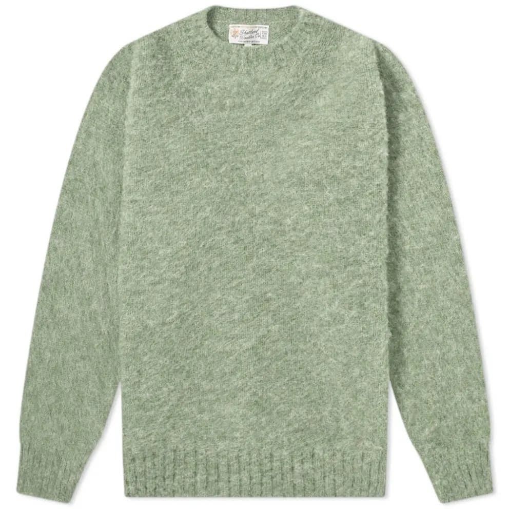 image of Shetland Woollen Co. Shaggy Crew Knit Laurel Wool - XL NWT in Green, Men's