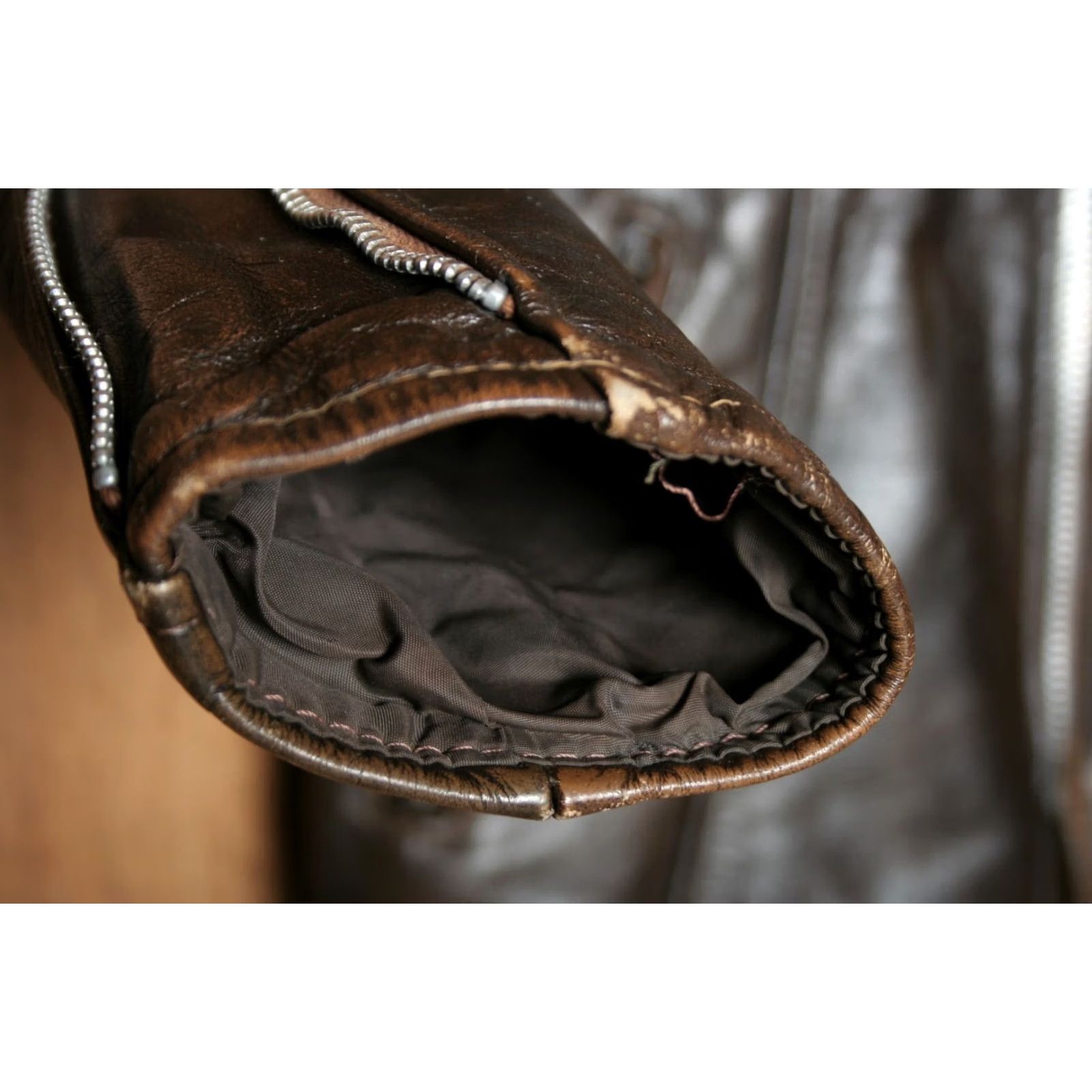 Vintage VINTAGE Lesco Brown Leather Motorcycle Jacket Women's Sz. 11 ≈ M Jacket, Brown, Motorcycle, Vintage, Womens, 11, Lesco, Leather, Zip, Missing Liner Size L / US 10 / IT 46 - 5 Thumbnail