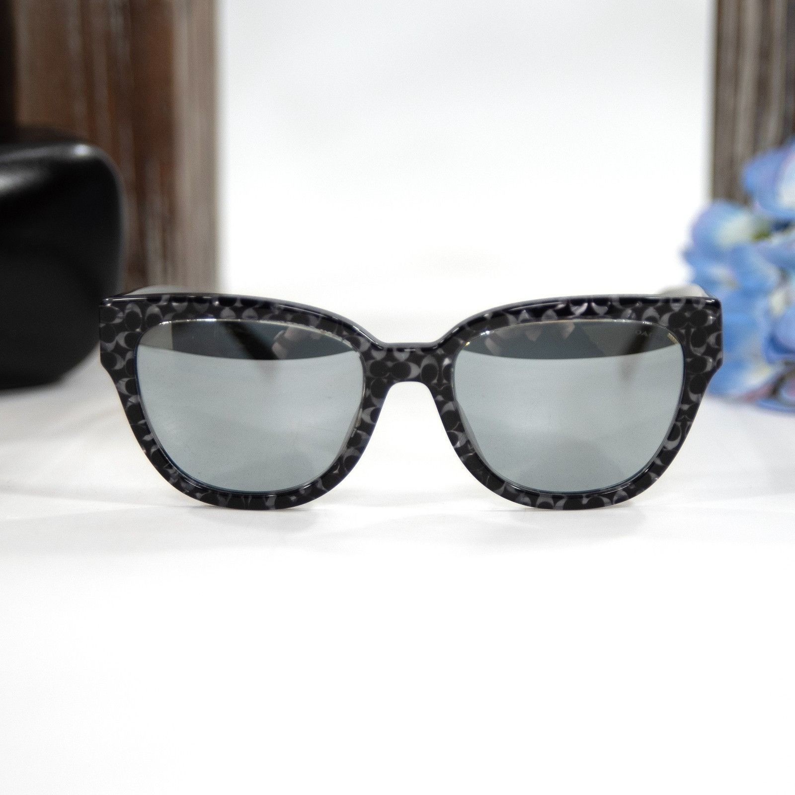Coach Coach 0HC8379U Grey Pearl Logo Signature Acrylic Metal Sungl Size ONE SIZE - 7 Thumbnail