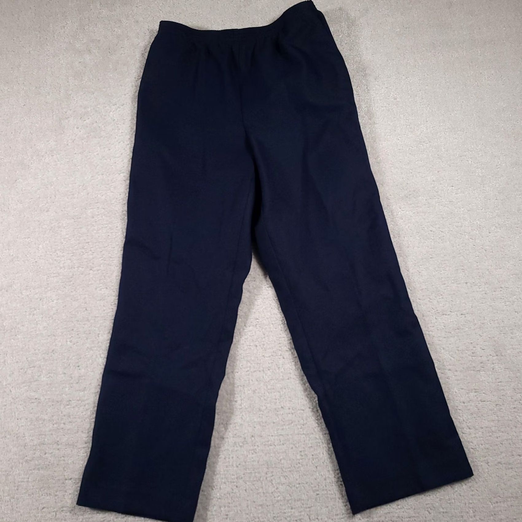 Vintage Alfred Dunner Pants Womens 10 Navy Blue Pull On Straight Leg Polyester Classic Size 32" / US 10 / IT 46 - 2 Thumbnail