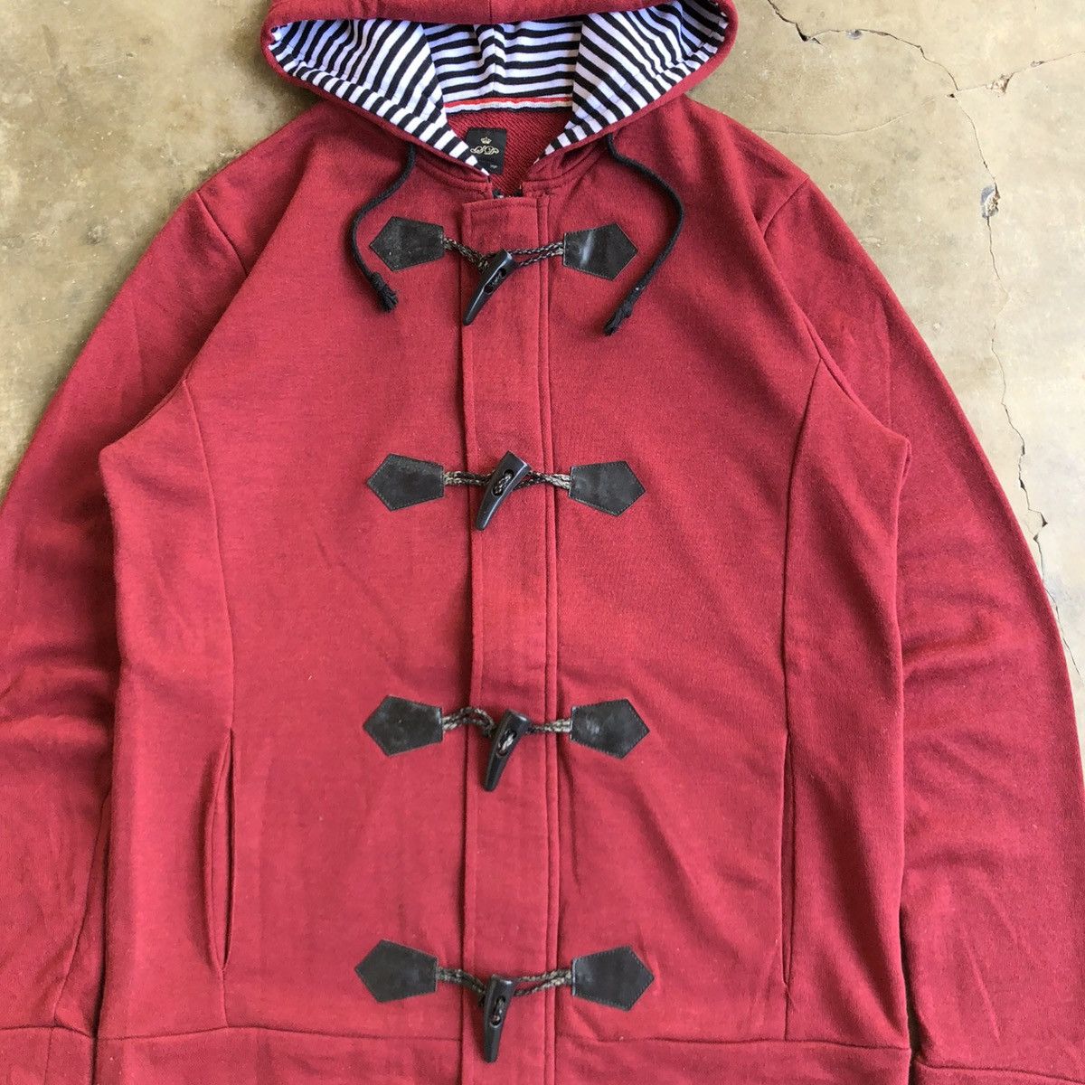 Japanese Brand 2000s Sematic Design Duffle Ziphoodie Jacket Red Maroon Lgb Size US M / EU 48-50 / 2 - 5 Thumbnail