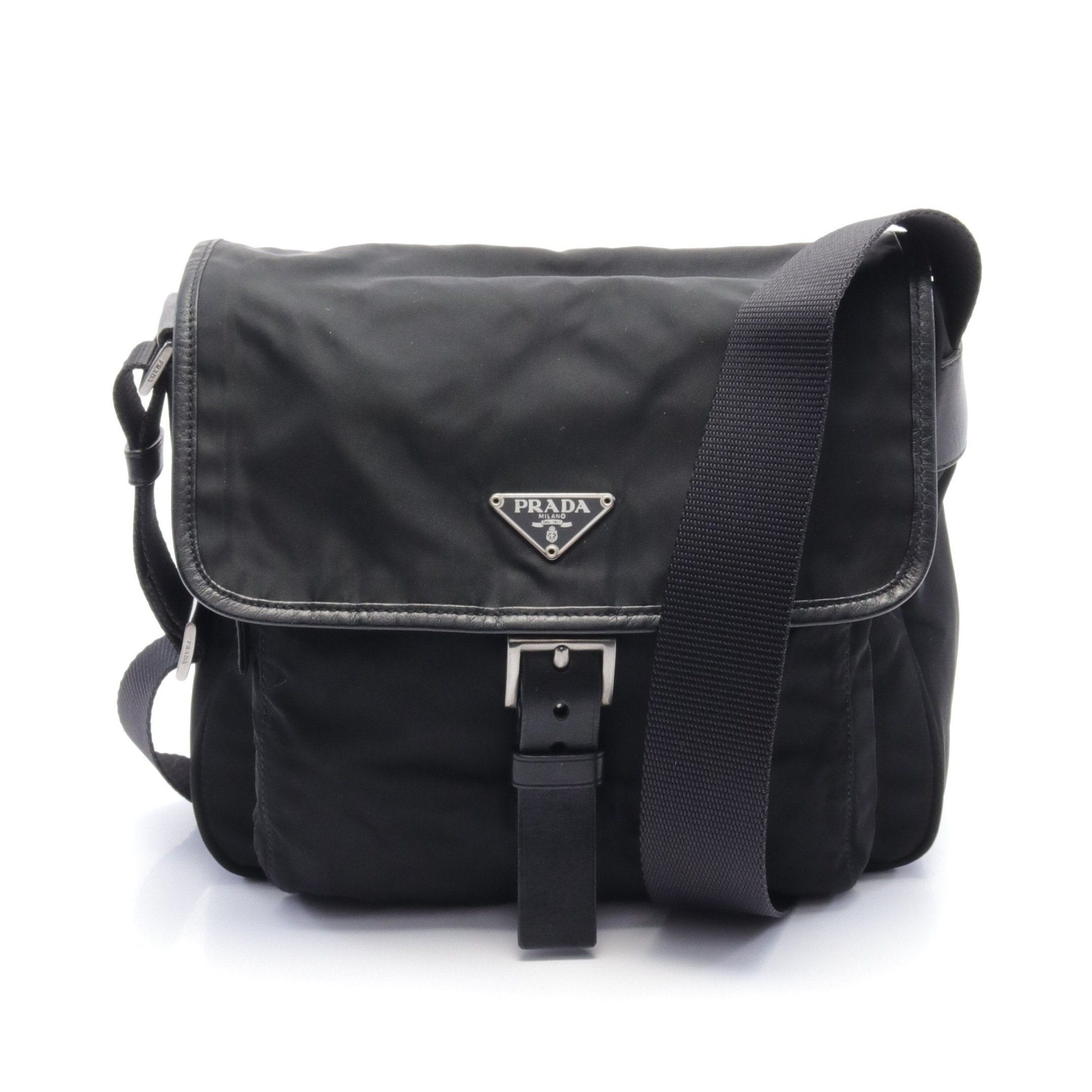 image of Prada Vela Sport Shoulder Bag Nylon Leather Black, Women's