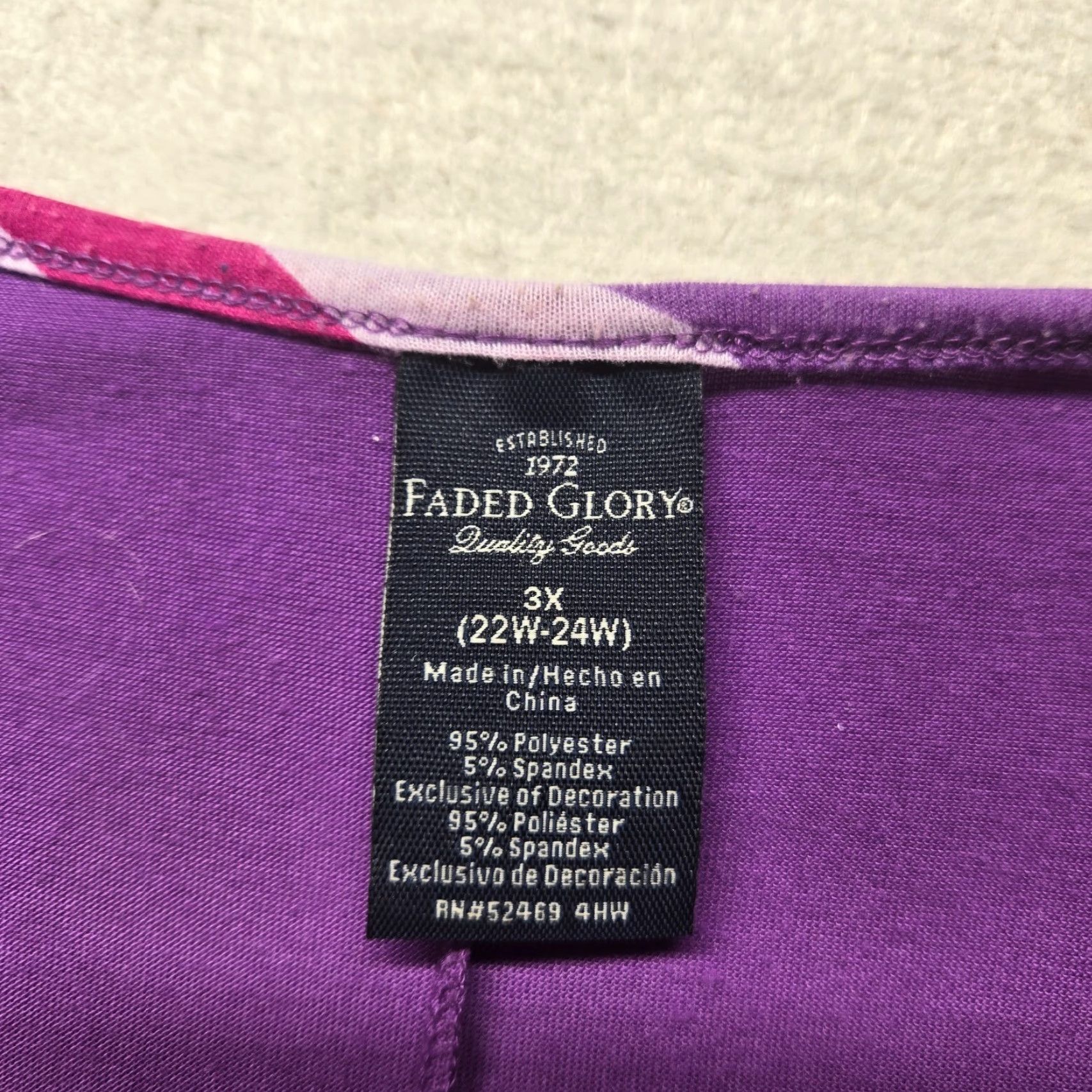 Faded Glory Faded Glory Shirt T-Shirt Purple Sequin Open Shoulder Sleeveless 3X Women Plus Aztec Casual Size XXL / US 16-18 / IT 52-54 - 2 Thumbnail