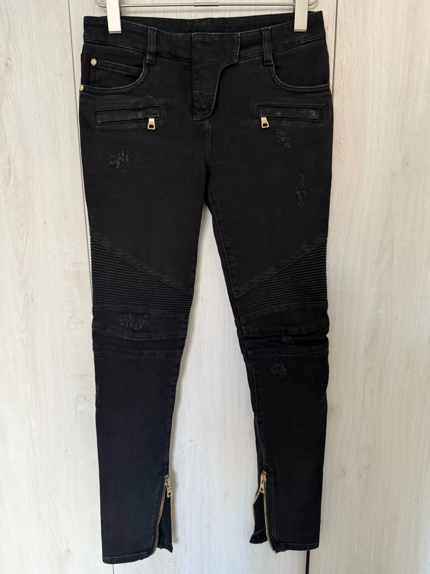 Balmain classic black gray women’s jeans by balmain Size 36" / US 14 / IT 50 - 1 Thumbnail
