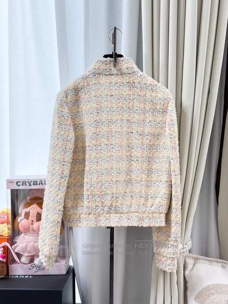Chanel Chanel Milk yellow mixed color woven small stand-up collar Size XS / US 0-2 / IT 36-38 - 2 Thumbnail