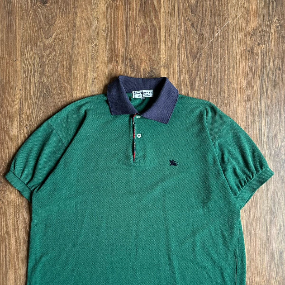 Burberry Vintage Burberry Burberrys Polo Green Mens XL 90s 80s Size US XL / EU 56 / 4 - 2 Thumbnail