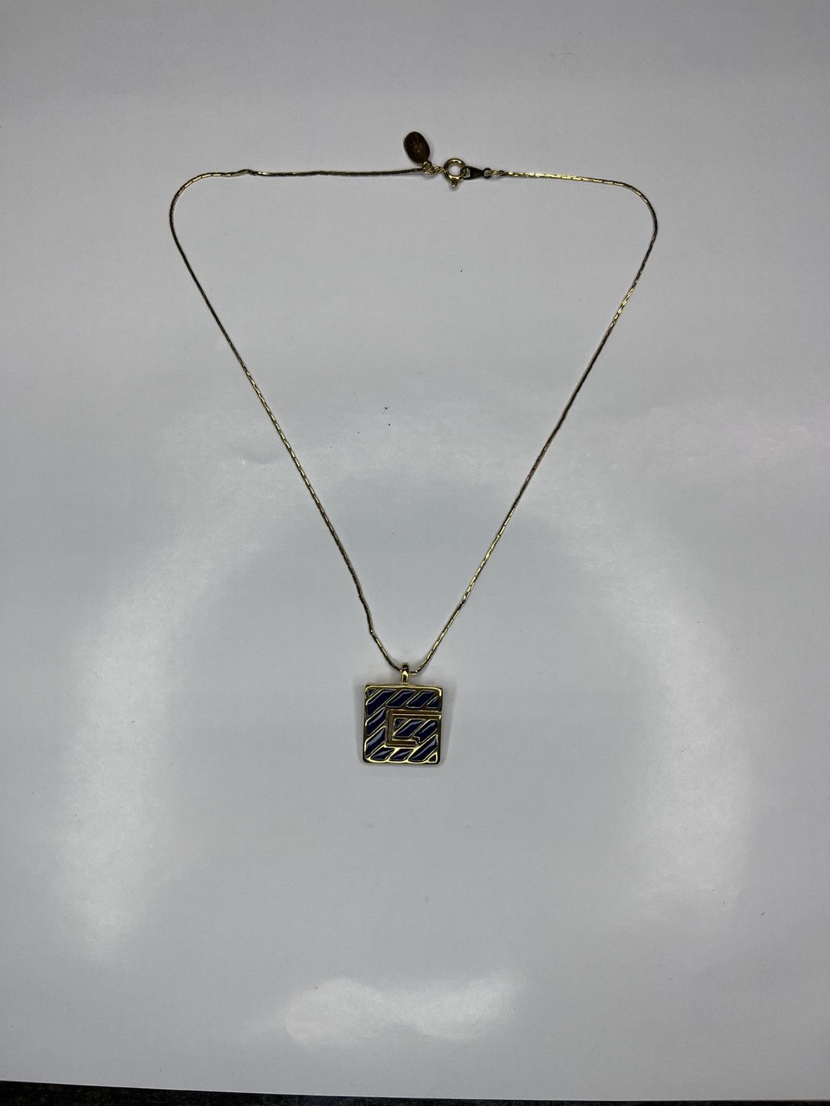 Givenchy Vintage Givenchy Enamel Logo Pendant Necklace – Gold Tone Size ONE SIZE - 2 Thumbnail