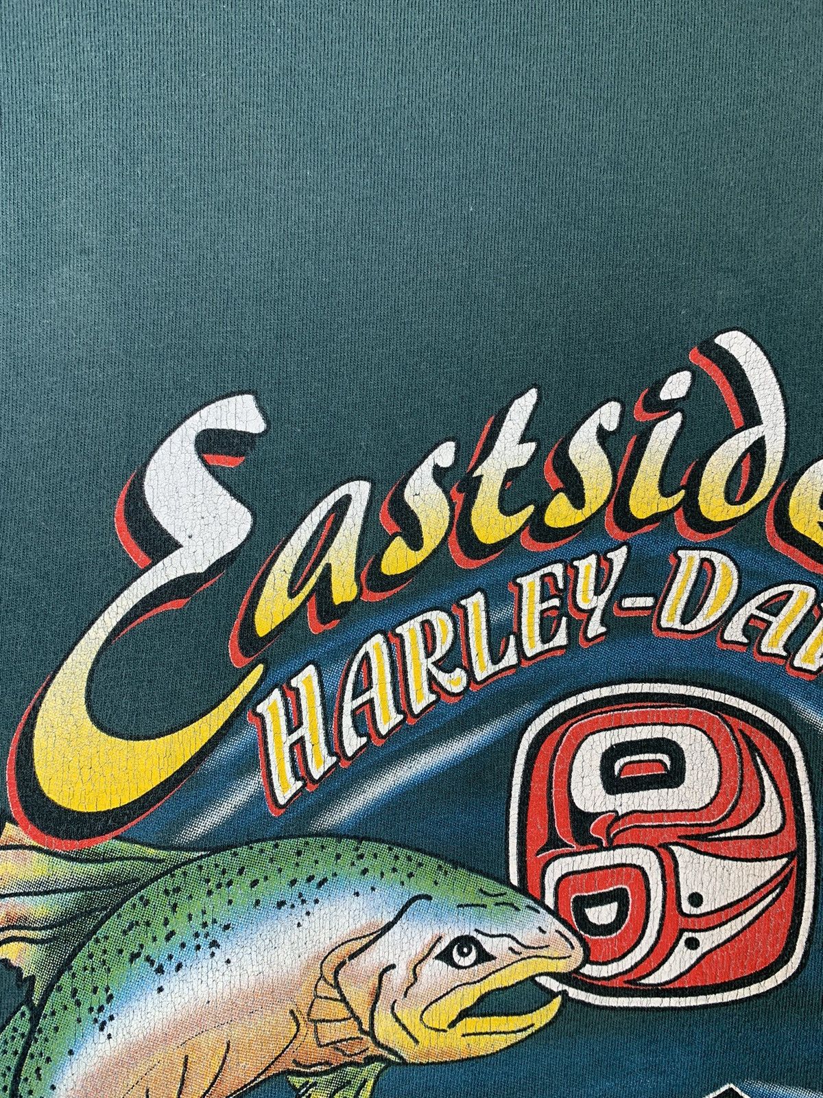 Harley Davidson × Vintage Vintage 90s Harley Davidson Eastside Made in Usa T-shirt Size US L / EU 52-54 / 3 - 20 Thumbnail