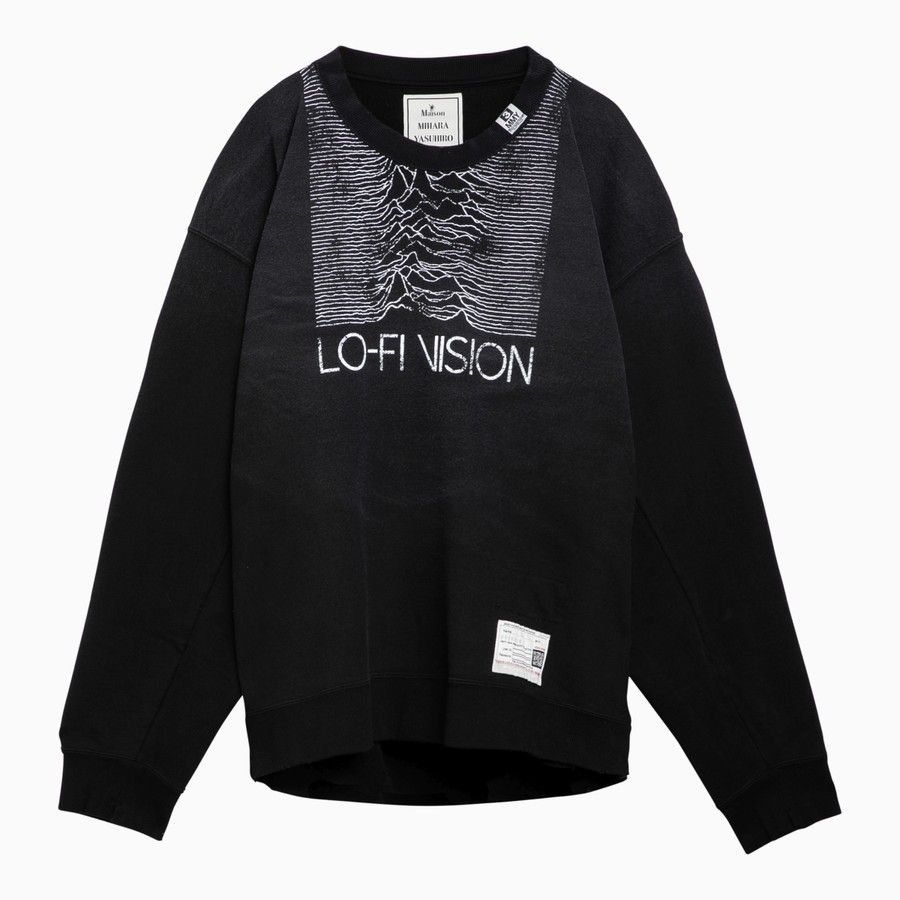 image of Maison Mihara Yasuhiro O1D2Blof0424 Sweatshirt With Double Neckline In Black, Men's (Size Large)