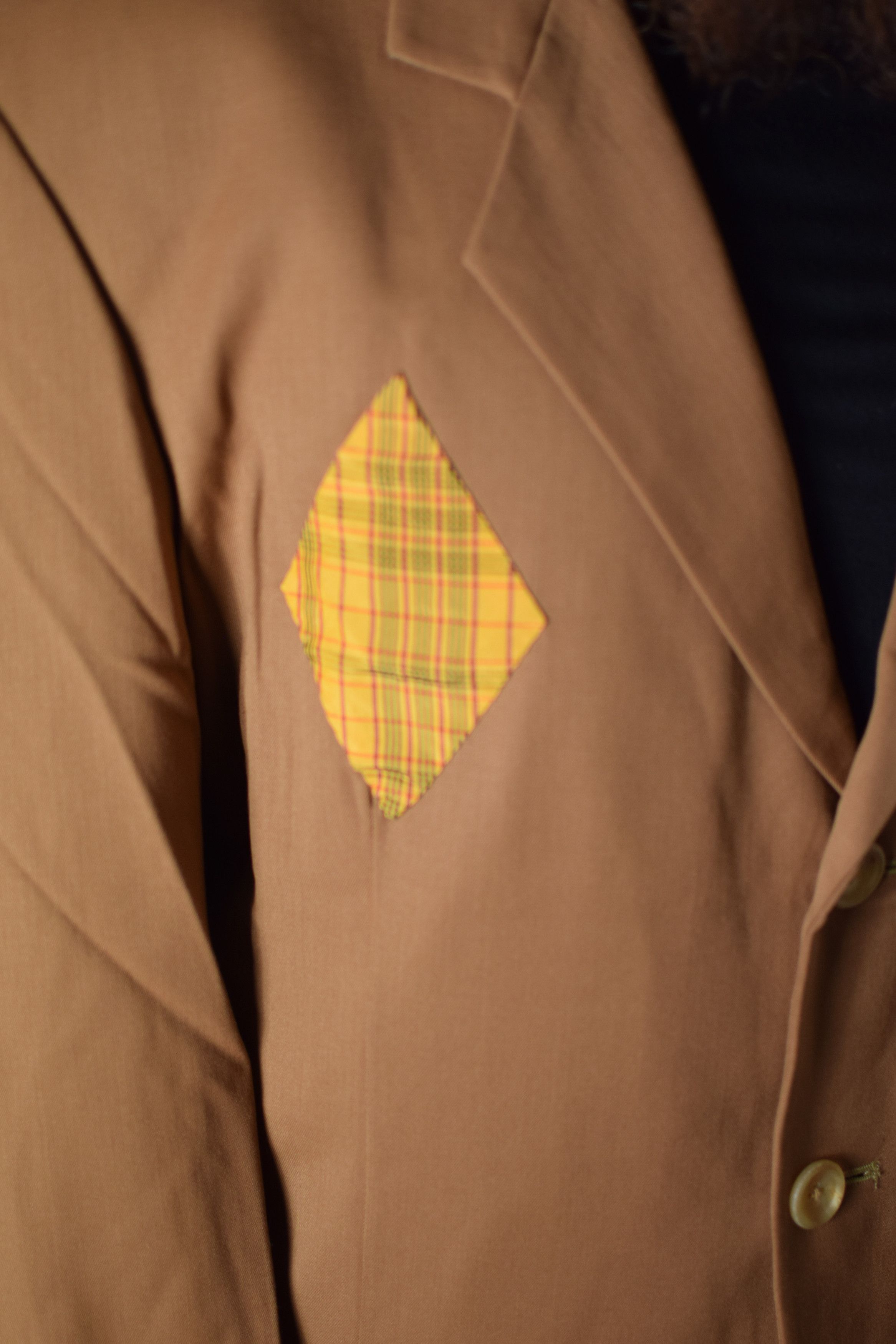 Yohji Yamamoto YYPH Archive SS88 Beige Diamond Blazer Size 52R - 9 Thumbnail