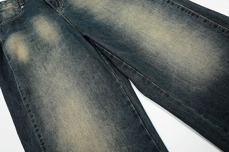 Vintage Retro washed distressed jeans for men Size US 32 / EU 48 - 4 Thumbnail