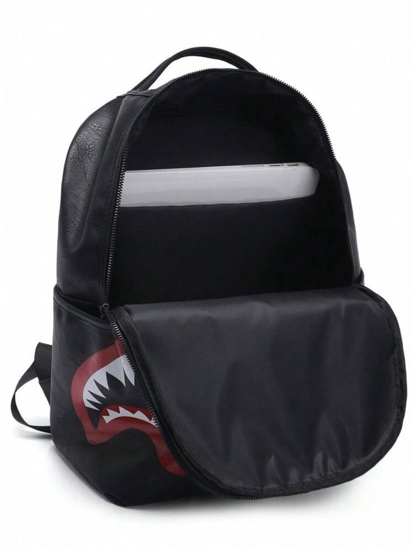 Designer Printed shark’s leather backpack Size ONE SIZE - 4 Thumbnail