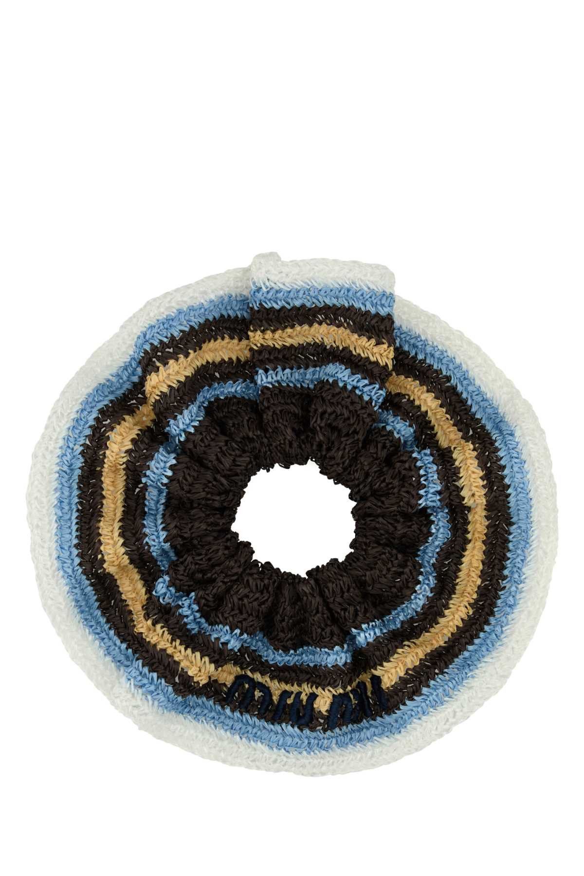Miu Miu Embroidered Rafia Scrunchie Size ONE SIZE - 1 Thumbnail