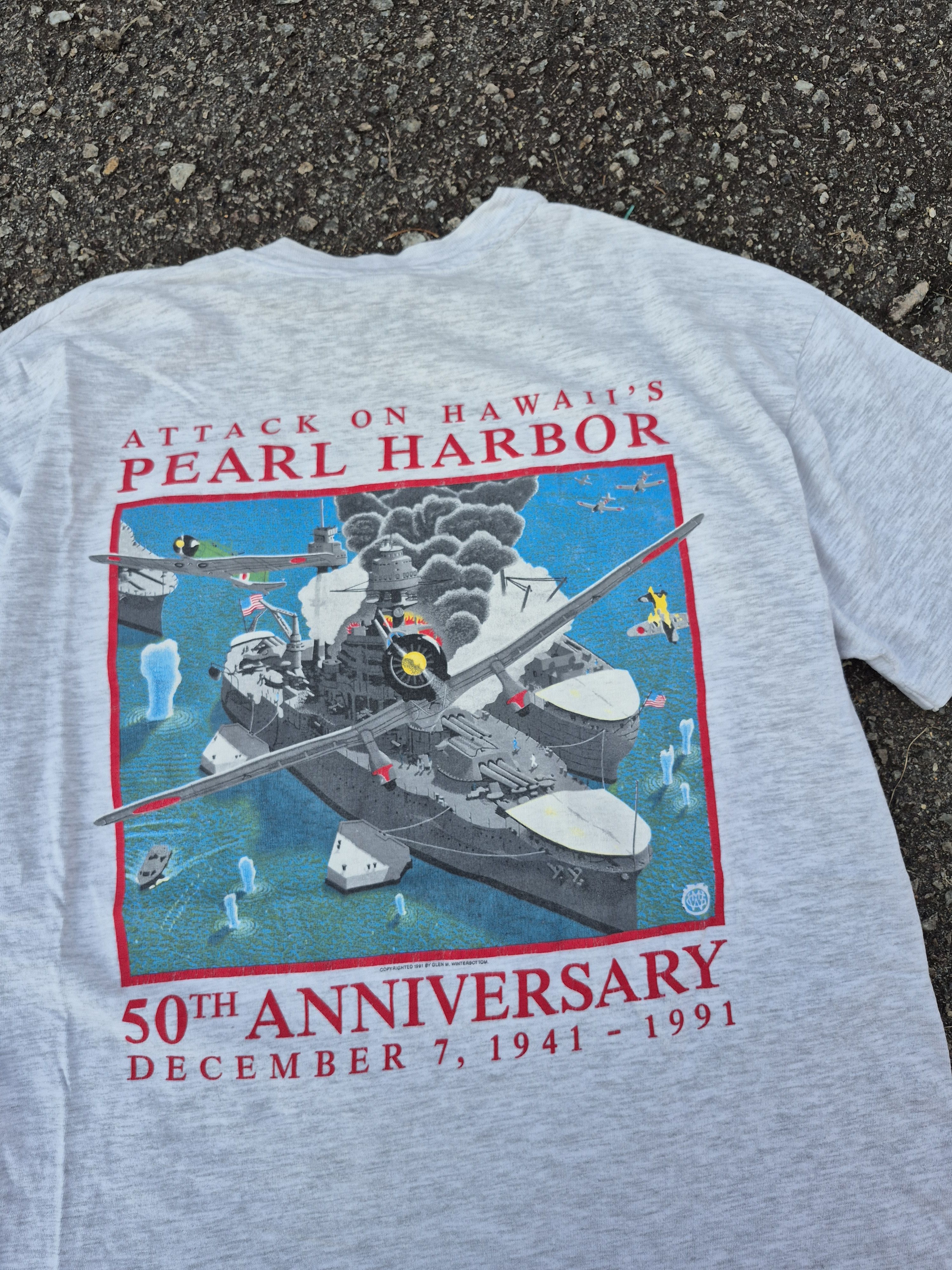 Vintage 🔥 Vintage 90s Hawaii Pearl Harbour Tee Size US L / EU 52-54 / 3 - 2 Thumbnail