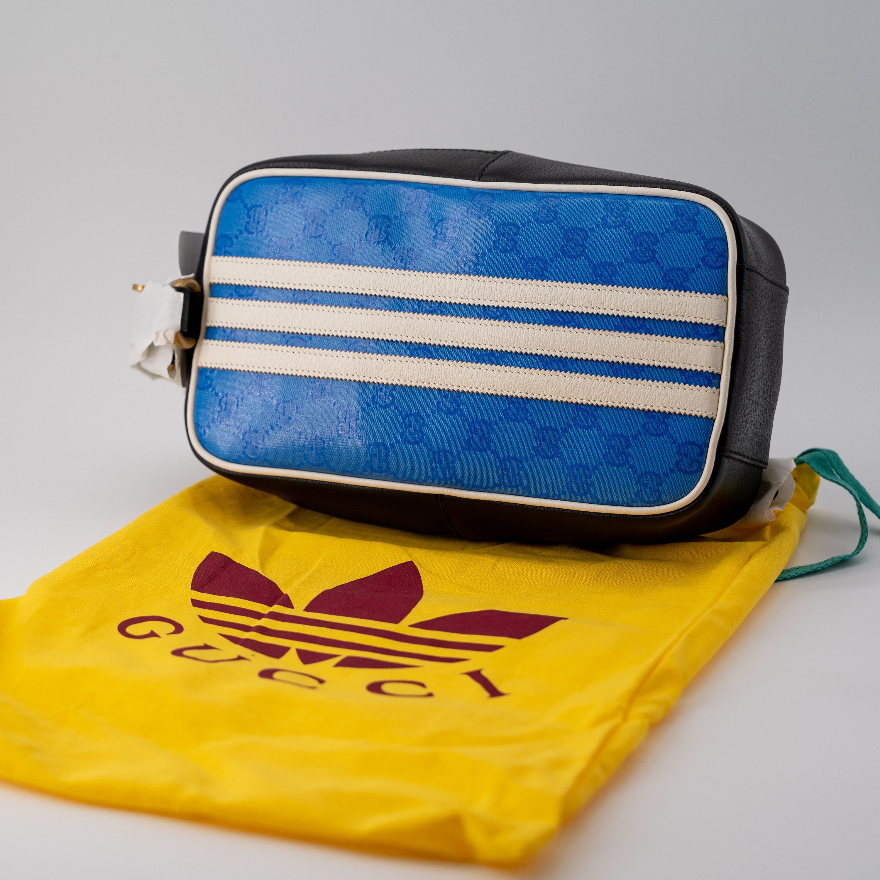 Gucci Gucci x Adidas GG Mini Top Handle Bag Blue Black Leather Size ONE SIZE - 8 Thumbnail