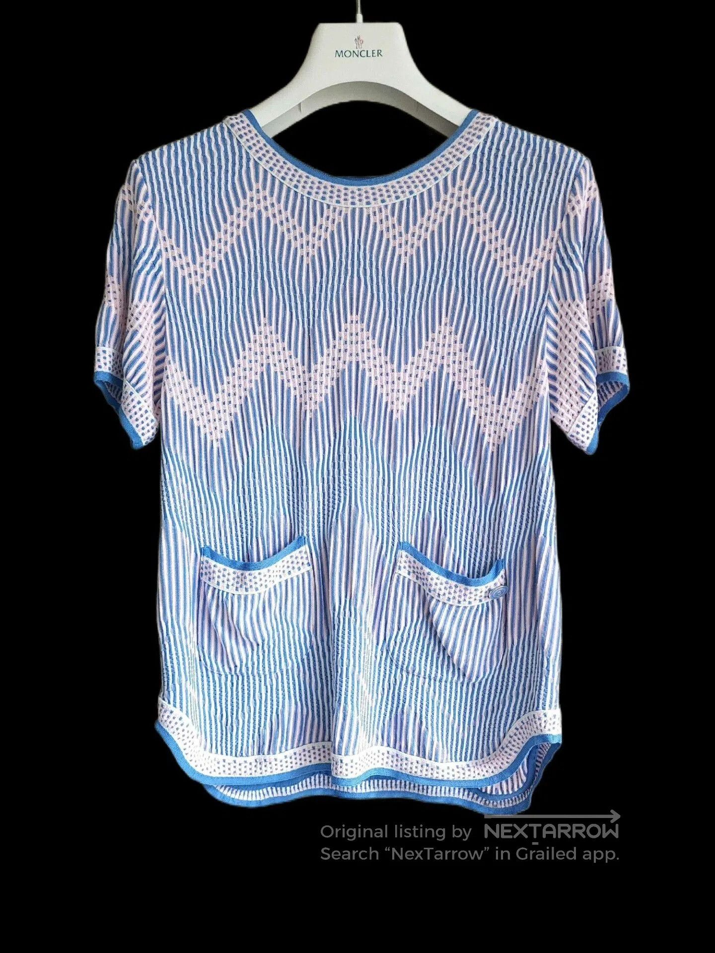 Chanel chanel blue and white striped knit top. Size US S / EU 44-46 / 1 - 1 Thumbnail