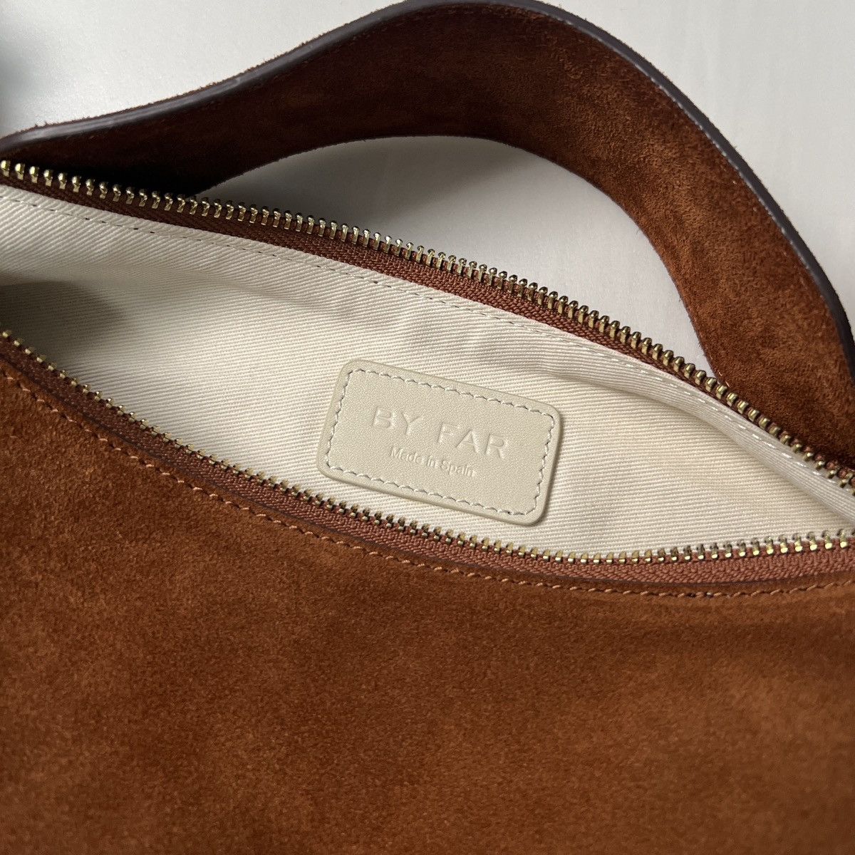 By Far Designer Luxury Deadstock By Far Mara Brown Baguette Suede Shoulder Bag OS Grailed