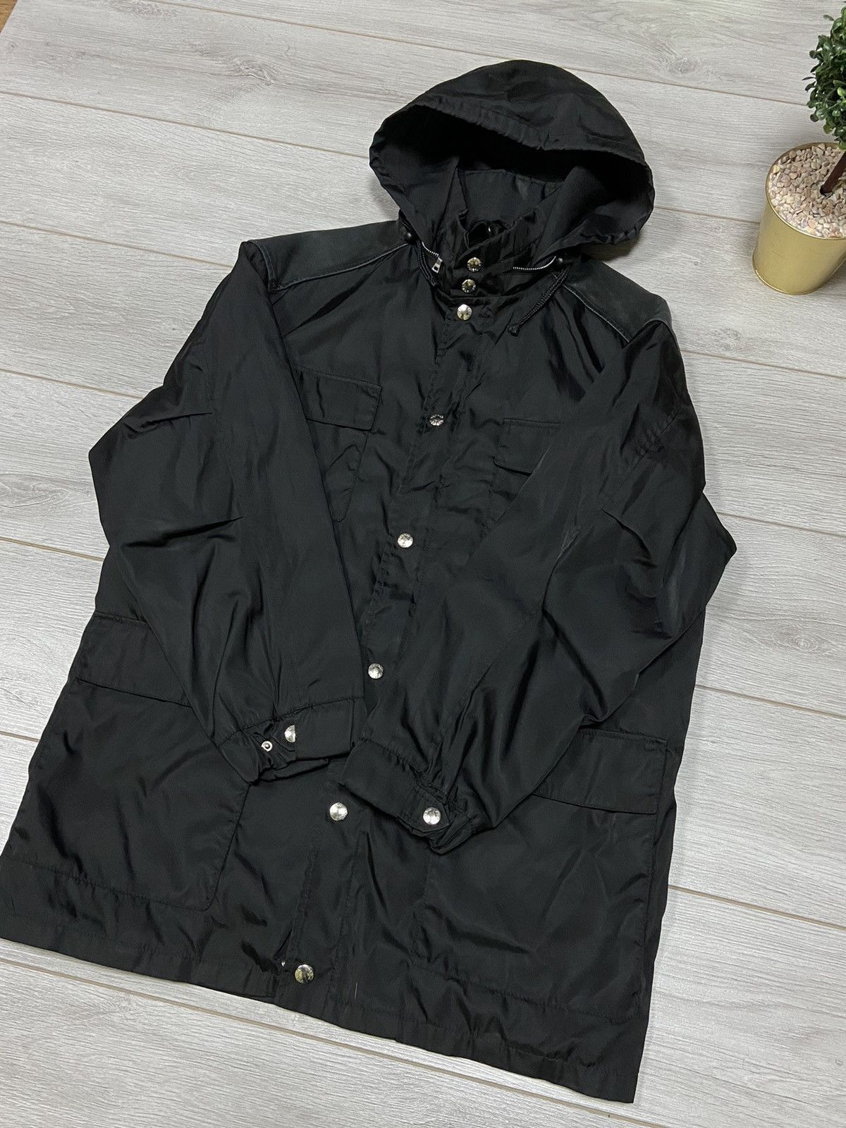 Prada Prada vintage nylon leather jacket hooded Size US L / EU 52-54 / 3 - 8 Thumbnail