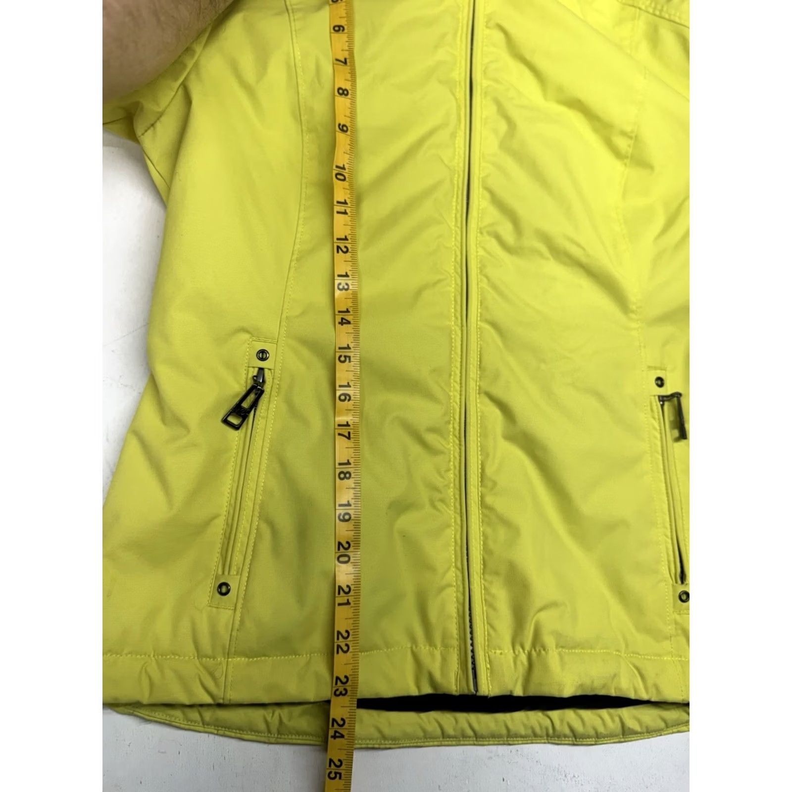 Vintage SKEA Ski Snow Winter Hooded Thermolite Full Zip Jacket Neon Yellow Women’s 6 Size M / US 6-8 / IT 42-44 - 4 Thumbnail