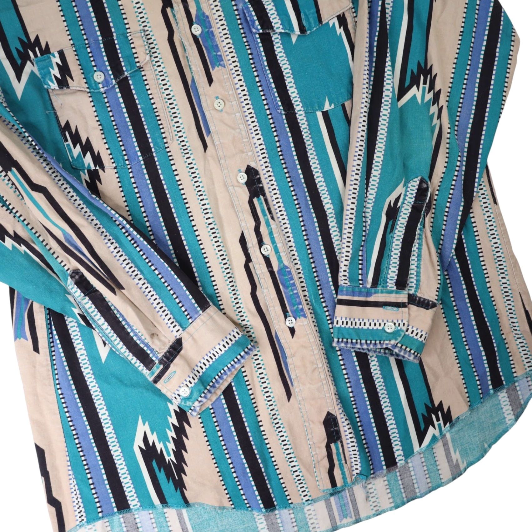 Wrangler VINTAGE Wrangler Mens Large Vertical Aztec Navajo Design Striped Western Shirt Size US L / EU 52-54 / 3 - 3 Thumbnail