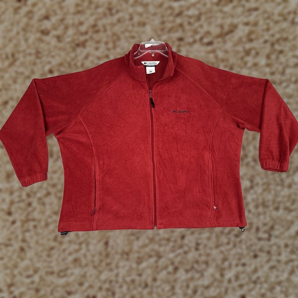 Vintage Columbia Jacket Womens 2X Red Fleece Full Zip Pockets Outdoor Hiking Warm Size XXL / US 16-18 / IT 52-54 - 1 Thumbnail