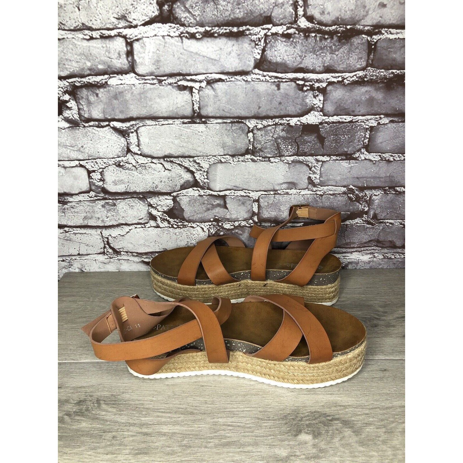 Other Patrizia Spring Step Renae Brown Leather Espadrilles Platfor Size US 11 / IT 41 - 14 Thumbnail