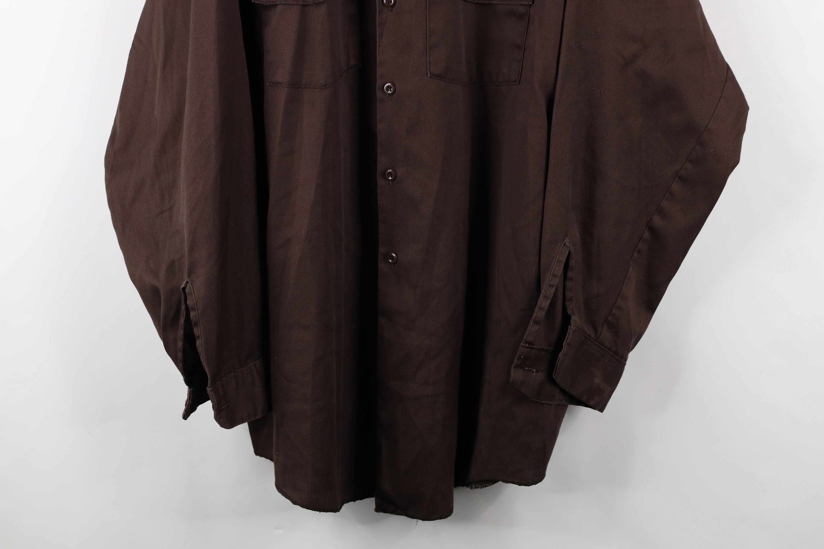 Dickies × Vintage Vintage 90s Dickies Workwear Mechanic Button Shirt Brown USA Size US L / EU 52-54 / 3 - 3 Thumbnail