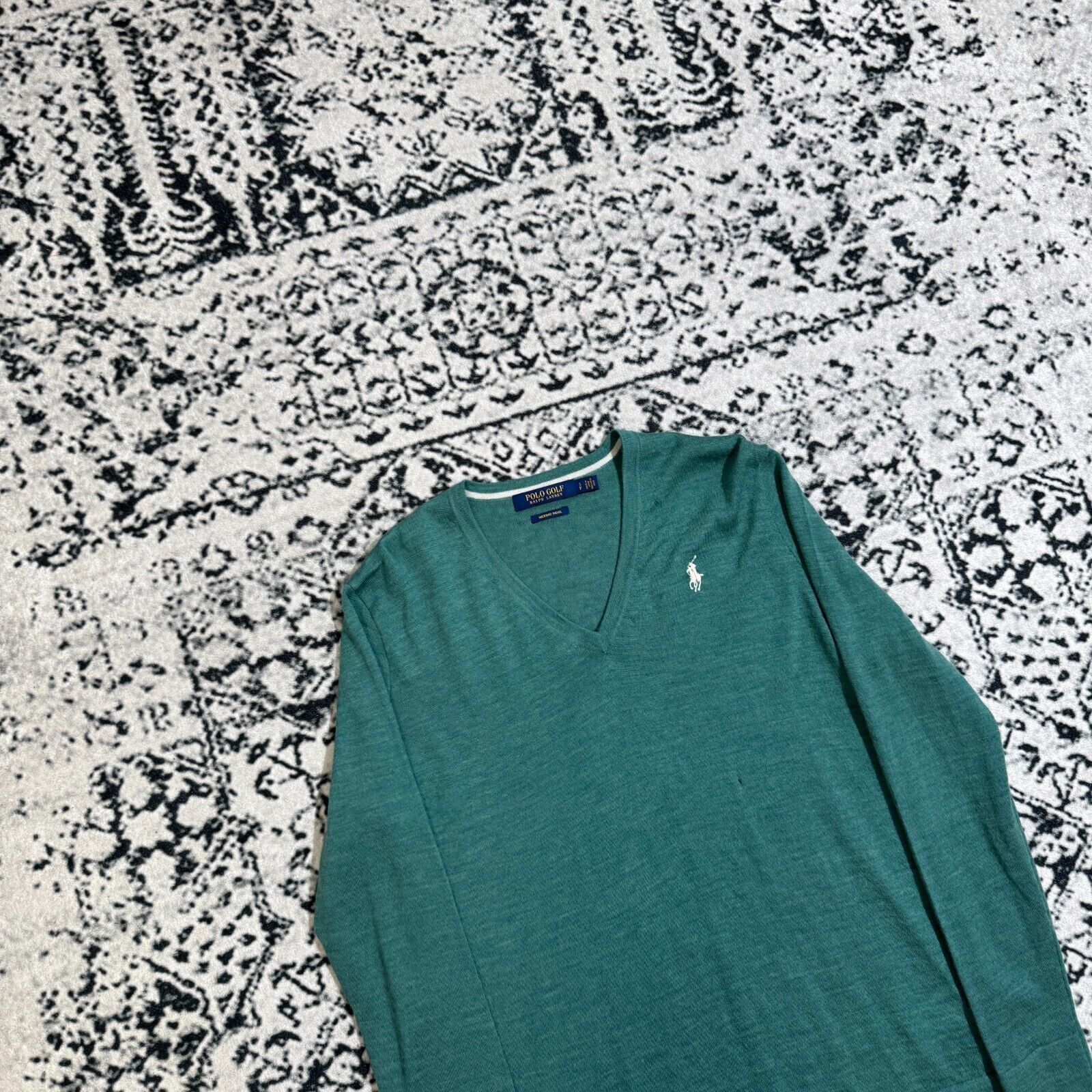 Ralph Lauren × Vintage Vintage Polo Ralph Lauren Unisex Turquoise Sweater Size S V Size US S / EU 44-46 / 1 - 3 Thumbnail