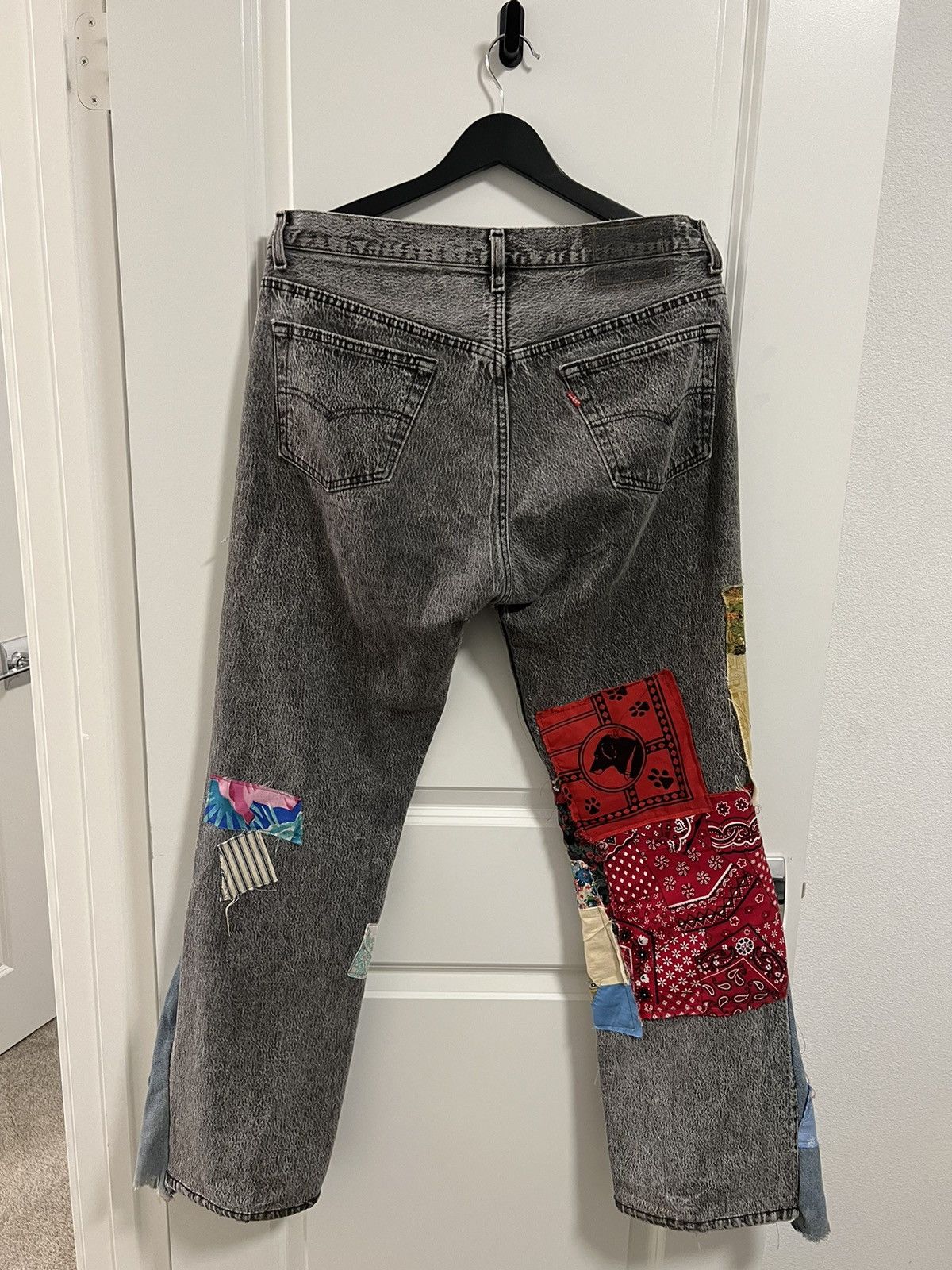 Vintage Vintage grey patch denim jeans Size US 33 - 4 Thumbnail