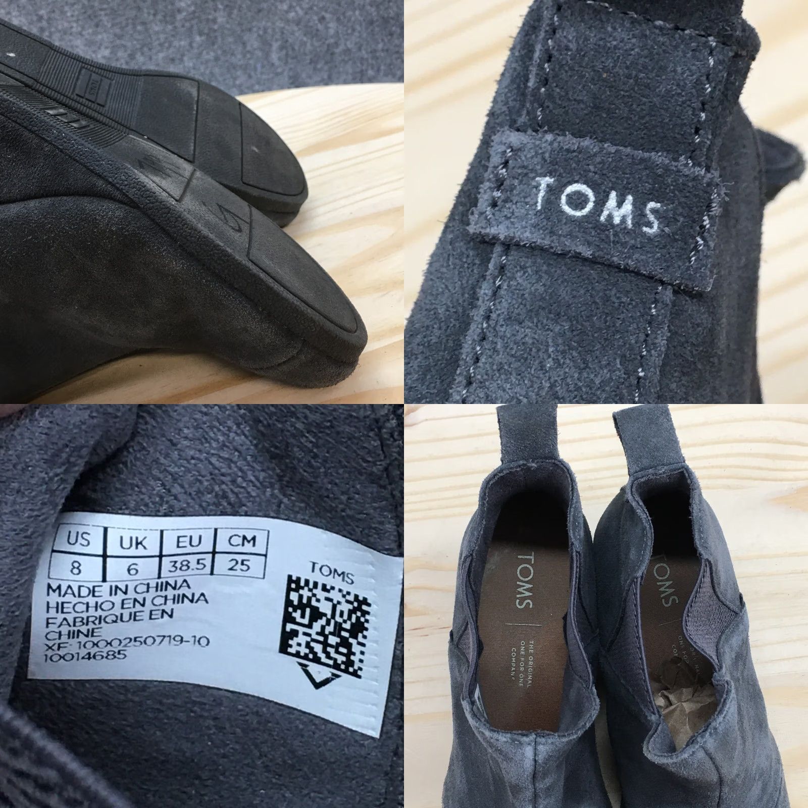 Toms TOMS Boots Womens 8 Kelsey Ankle Wedge Booties Gray Suede Pull On Size US 8 / IT 38 - 9 Thumbnail