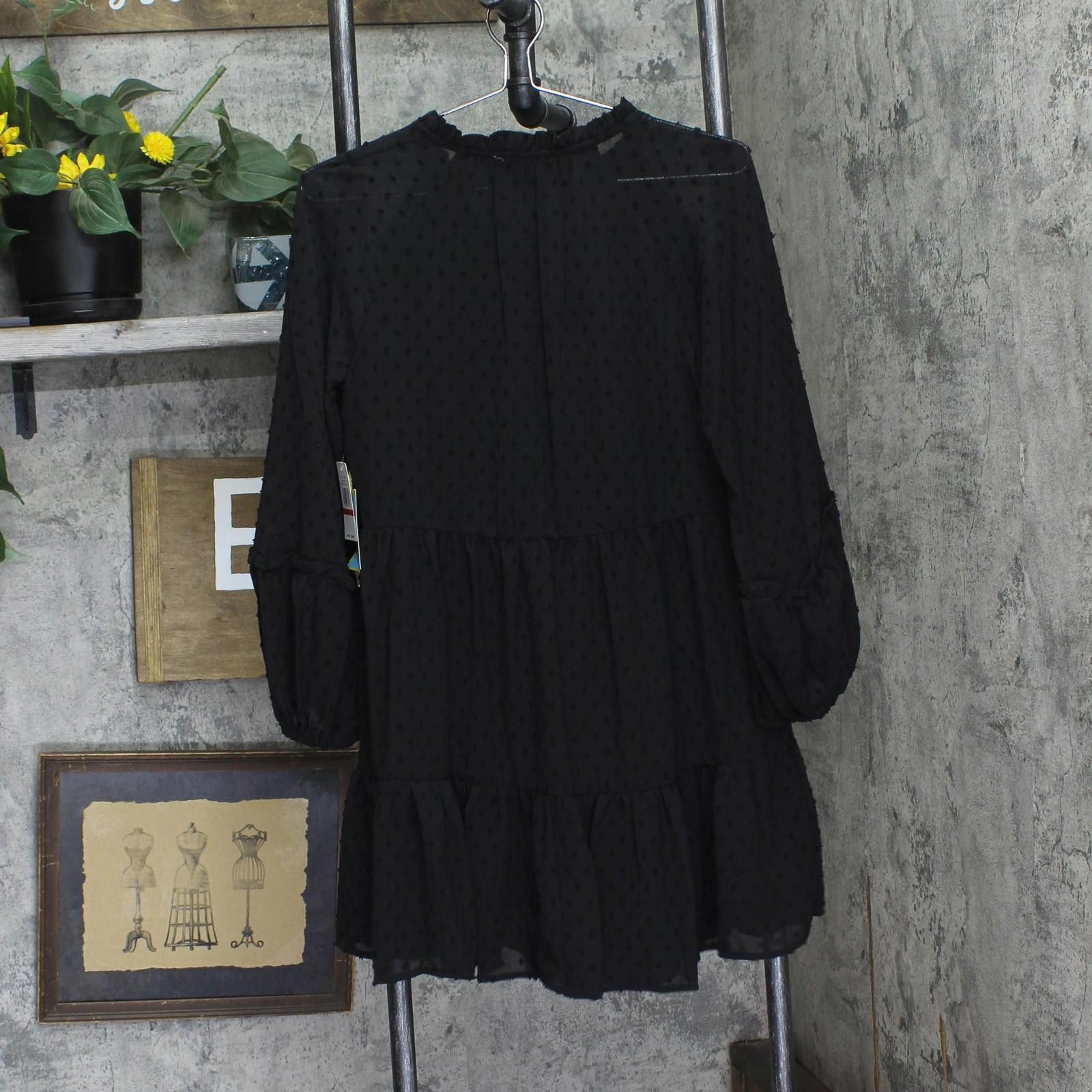 Opening Ceremony Nwt Cece Dot Long Sleeve Shift Dress 7031928 Rich Black Xs Size XS / US 0-2 / IT 36-38 - 2 Thumbnail