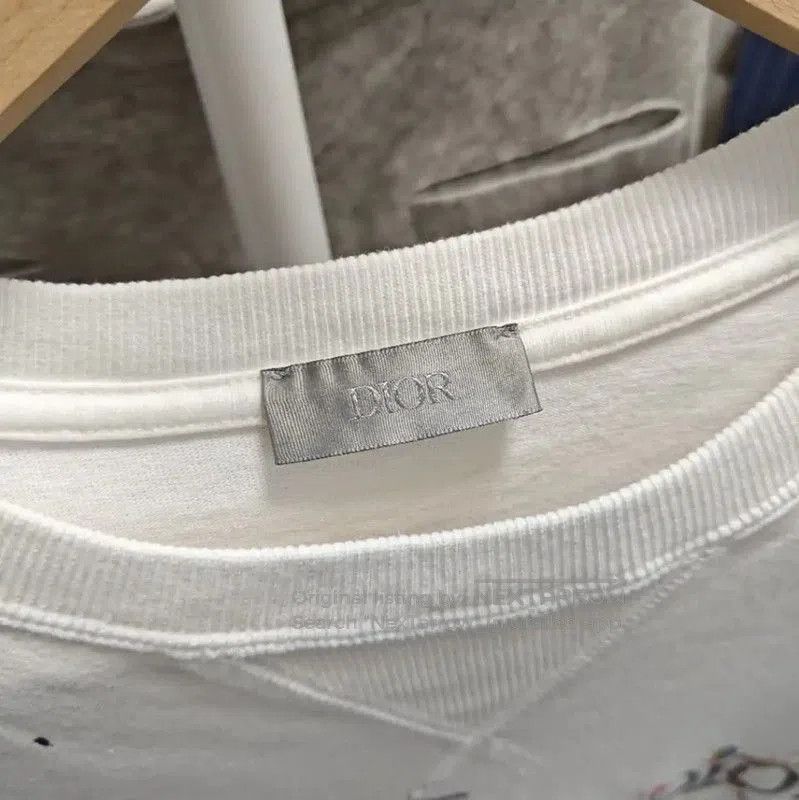 Dior Dior White Cotton Men's T-Shirt with Paint Splatter . Size US S / EU 44-46 / 1 - 4 Thumbnail