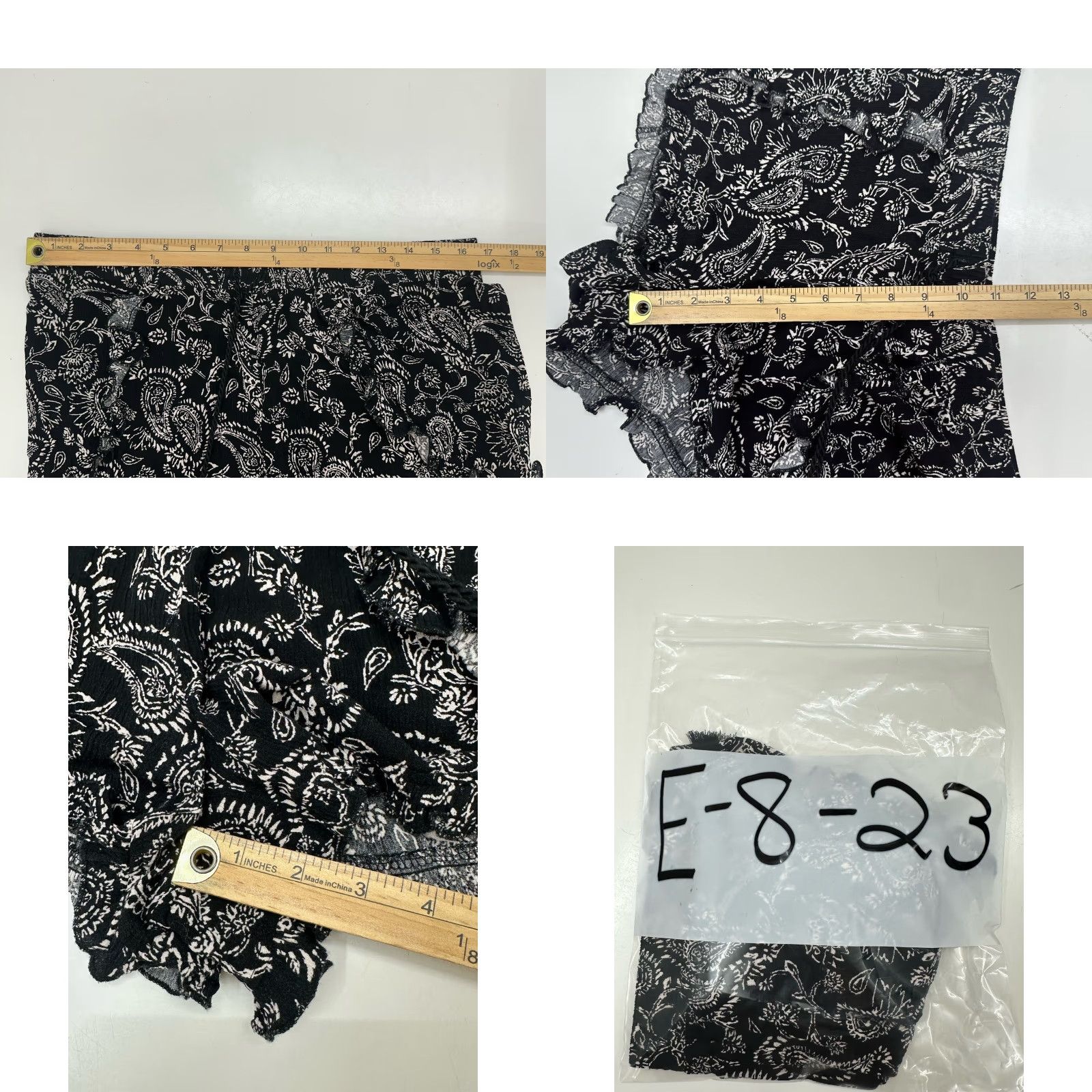 Vintage Mudd Womens Juniors Shorts Size XL Black Paisley Flowy Ruffled Elastic Waist Size 40" / US 18 - 8 Thumbnail
