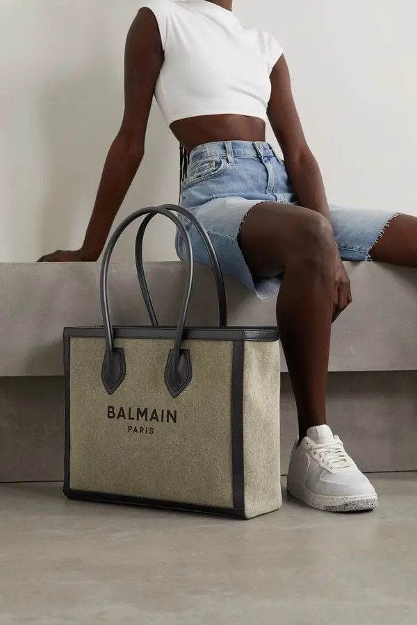 Balmain o1s1wg111225 Size:OS/B-Army Bicolor Tote Bag in Green Size ONE SIZE - 5 Thumbnail