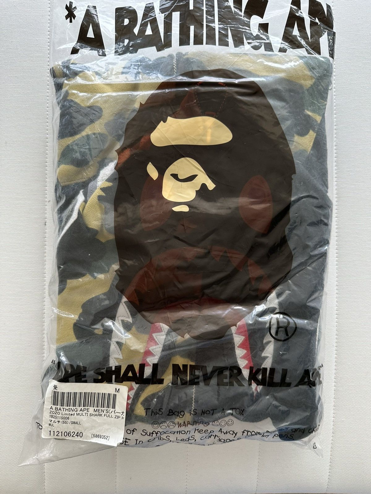 image of Bape Zozo Multi Shark Full Zip Hoodie in Black, Men's (Size Small)