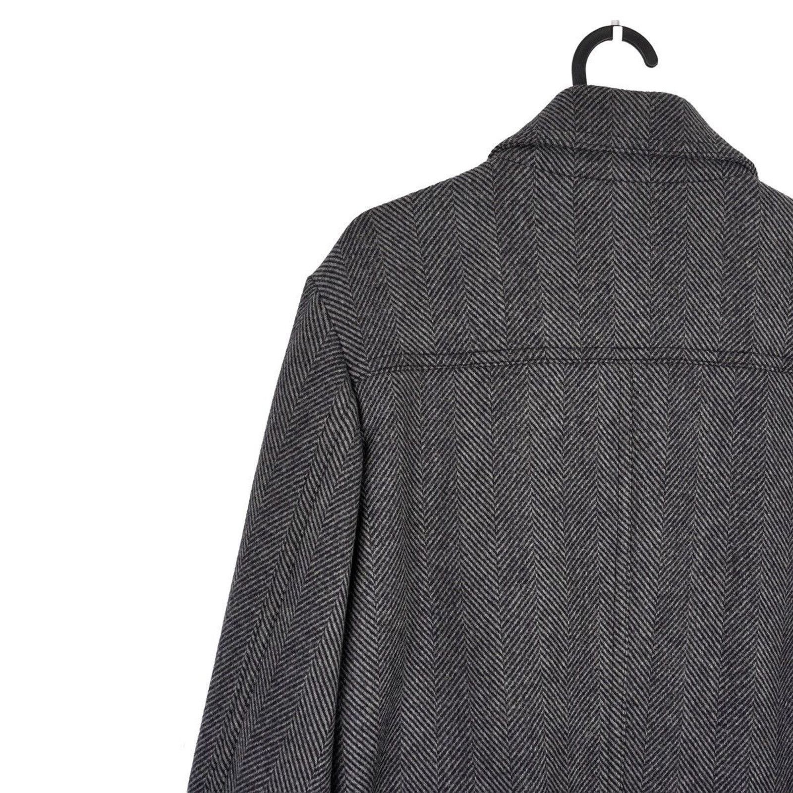 Dries Van Noten Dries Van Noten Mens Herringbone Wool Gray Zip Bomber Jacket Size US L / EU 52-54 / 3 - 8 Thumbnail