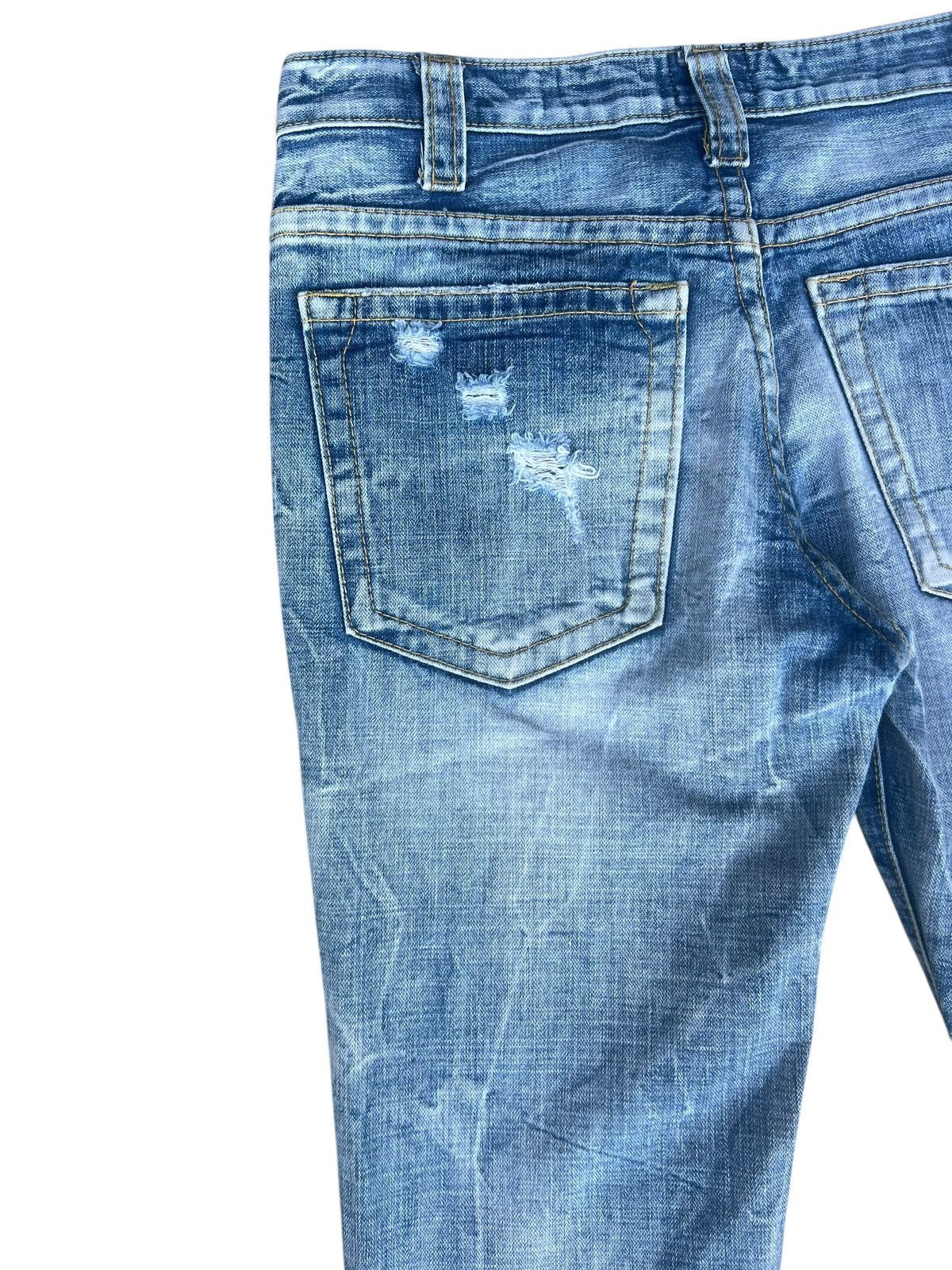 Japanese Brand Dirty Mud Ozz-First PinBall Distress Rip Denim Flare Jeans Size US 29 - 13 Thumbnail