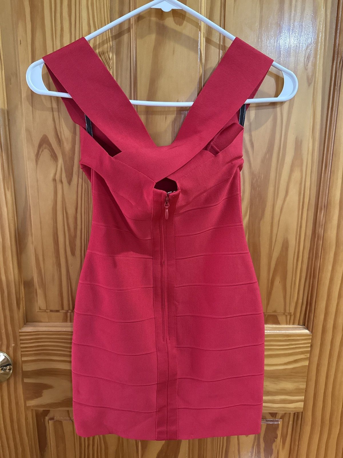 Herve Leger Red bodycon bandage dress Size XS / US 0-2 / IT 36-38 - 2 Thumbnail