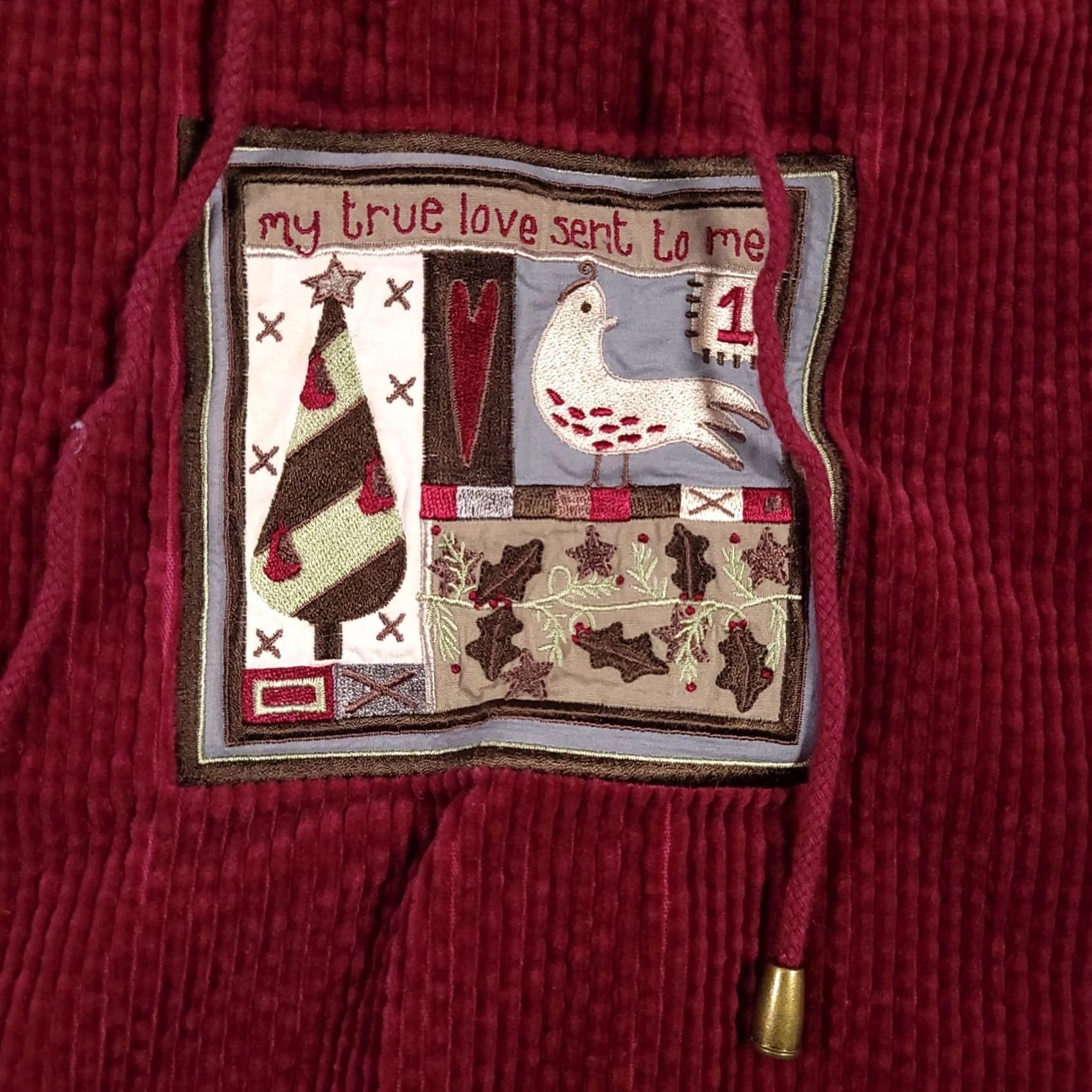 Vintage VINTAGE Christopher & Banks Corduroy Jacket SweatER Women M Christmas Red Embroidered Basic Jacket 90s Womens Size M / US 6-8 / IT 42-44 - 3 Thumbnail