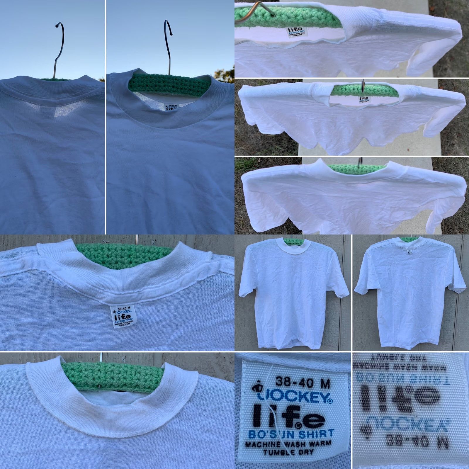 Jockey VINTAGE Jockey Shirt Mens T-Shirt White Crew Neck Short Sleeve Size M 38 40 Life BO SUN Single Stitch Size US M / EU 48-50 / 2 - 8 Thumbnail