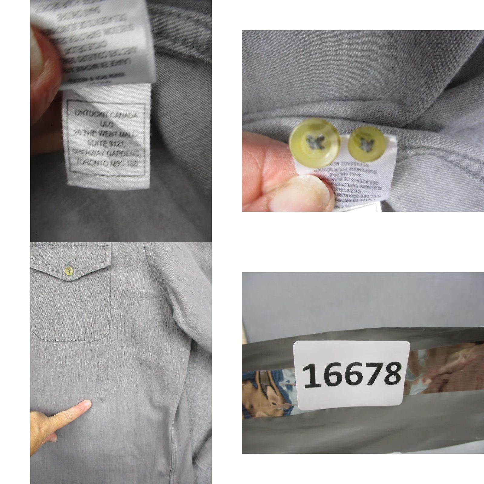 UNTUCKit UNTUCKit Shirt Mens 2XL Gray Button Up Long Sleeve Western Pockets Fall 2018 Size US XXL / EU 58 / 5 - 8 Thumbnail
