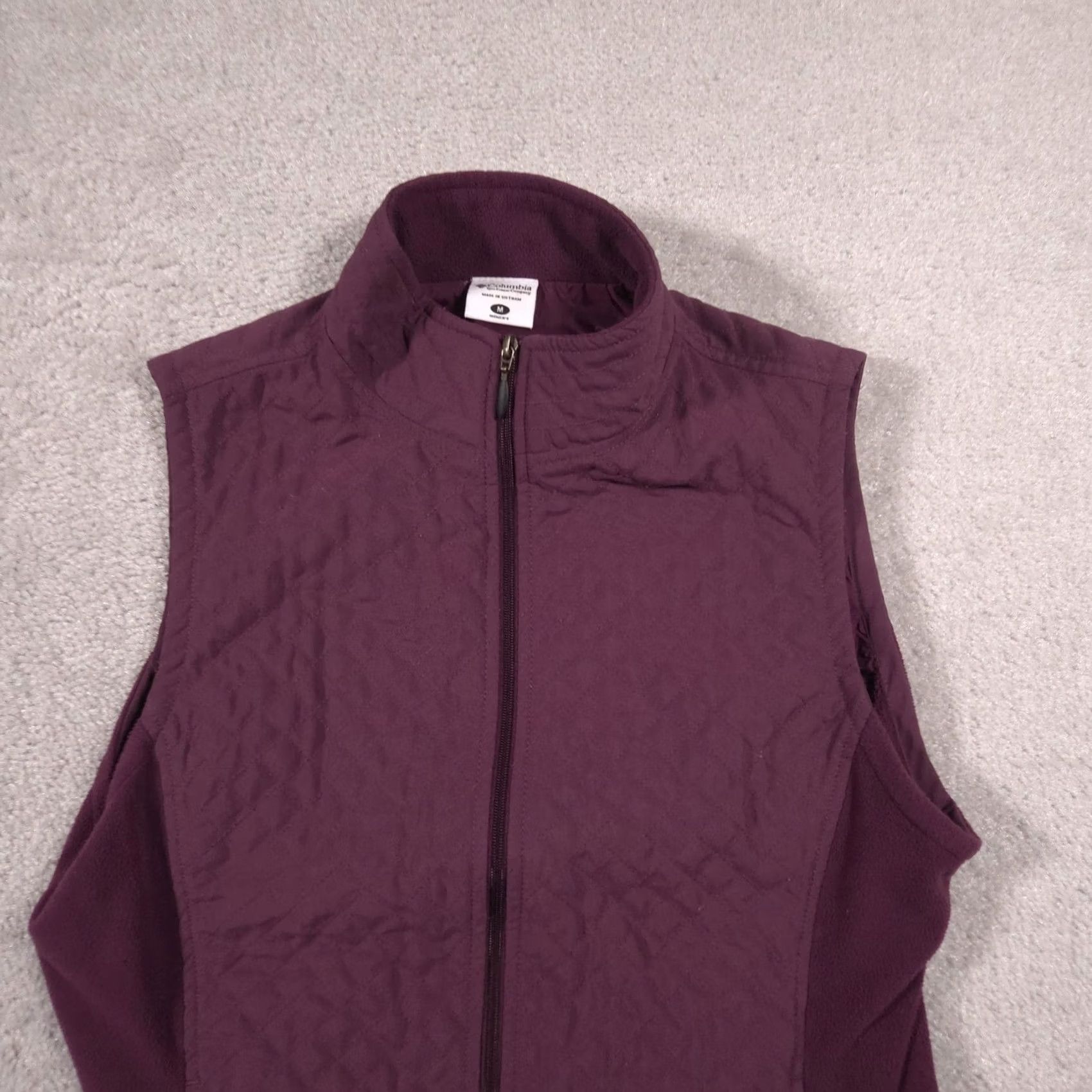 Vintage Columbia Vest Women M Purple Quilted Fleece Full Zip Pockets Insulated Size M / US 6-8 / IT 42-44 - 3 Thumbnail
