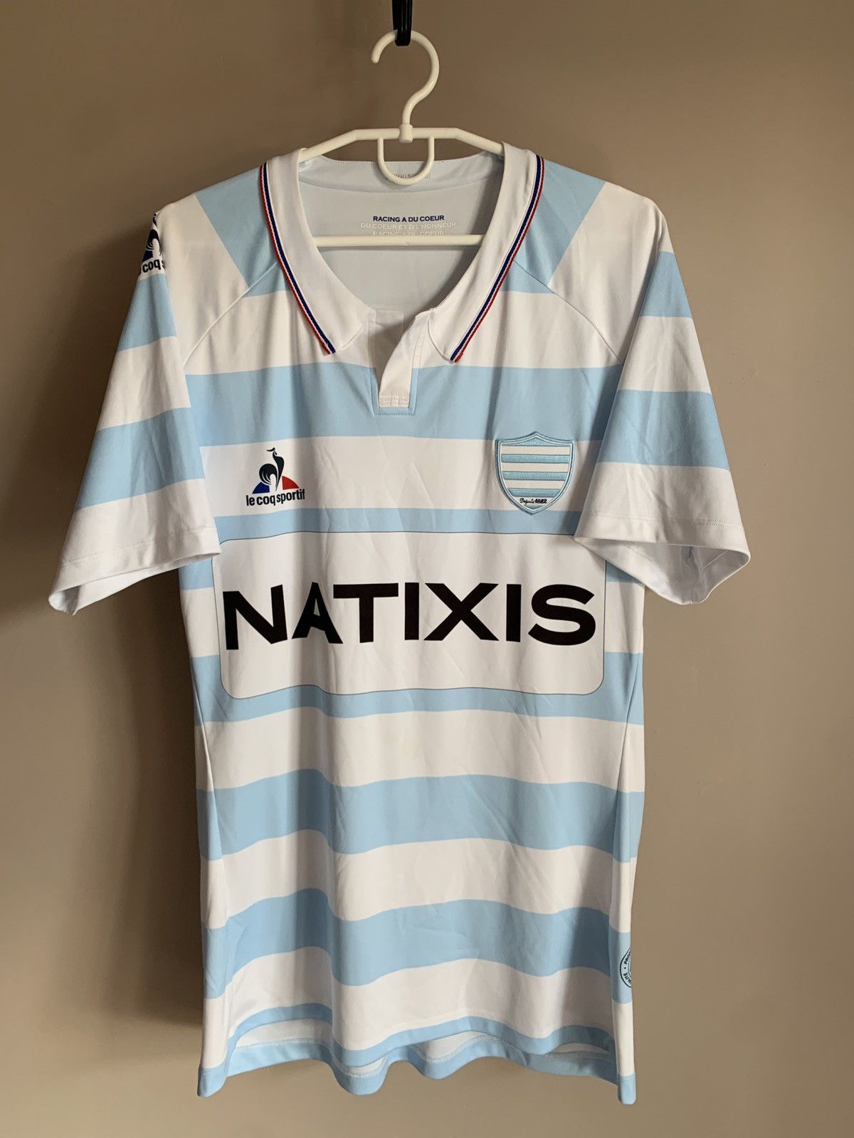 Le Coq Sportif Racing Metro 92 Rugby Union Shirt Le Coq Sportif Jersey Sz L Size US L / EU 52-54 / 3 - 1 Thumbnail