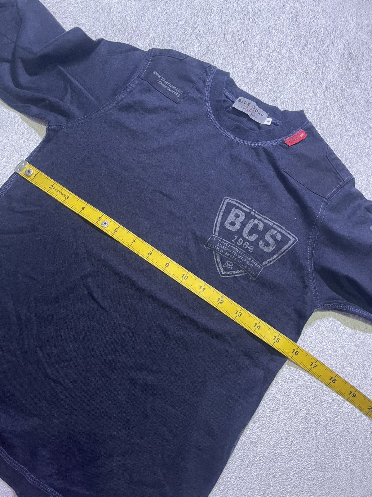 Japanese Brand Y2K BLUE CROSS long sleeve tshirt Size US M / EU 48-50 / 2 - 8 Thumbnail