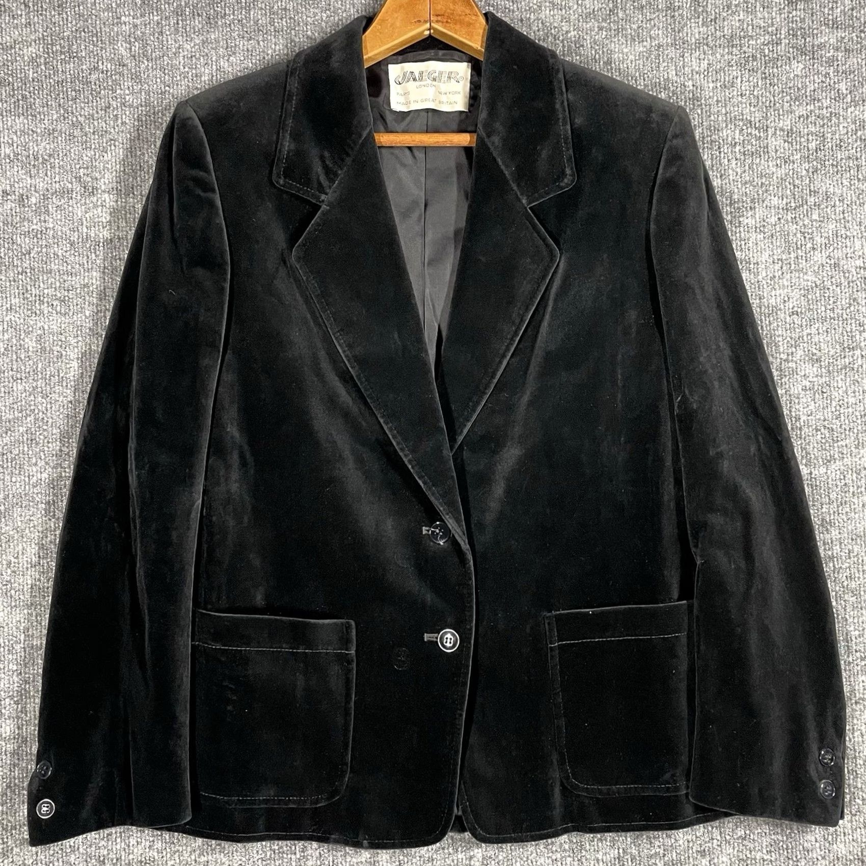 Vintage VINTAGE Blazer Jacket Women 12 Black Cotton Velour Velvet Blazer Size XL / US 12-14 / IT 48-50 - 2 Thumbnail