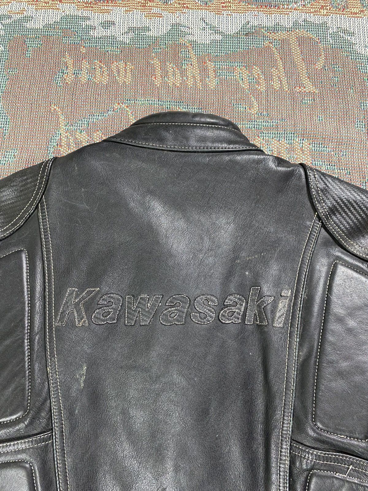 Vintage Kawasaki (Biker) Padded Leather Jacket Size US S / EU 44-46 / 1 - 20 Thumbnail