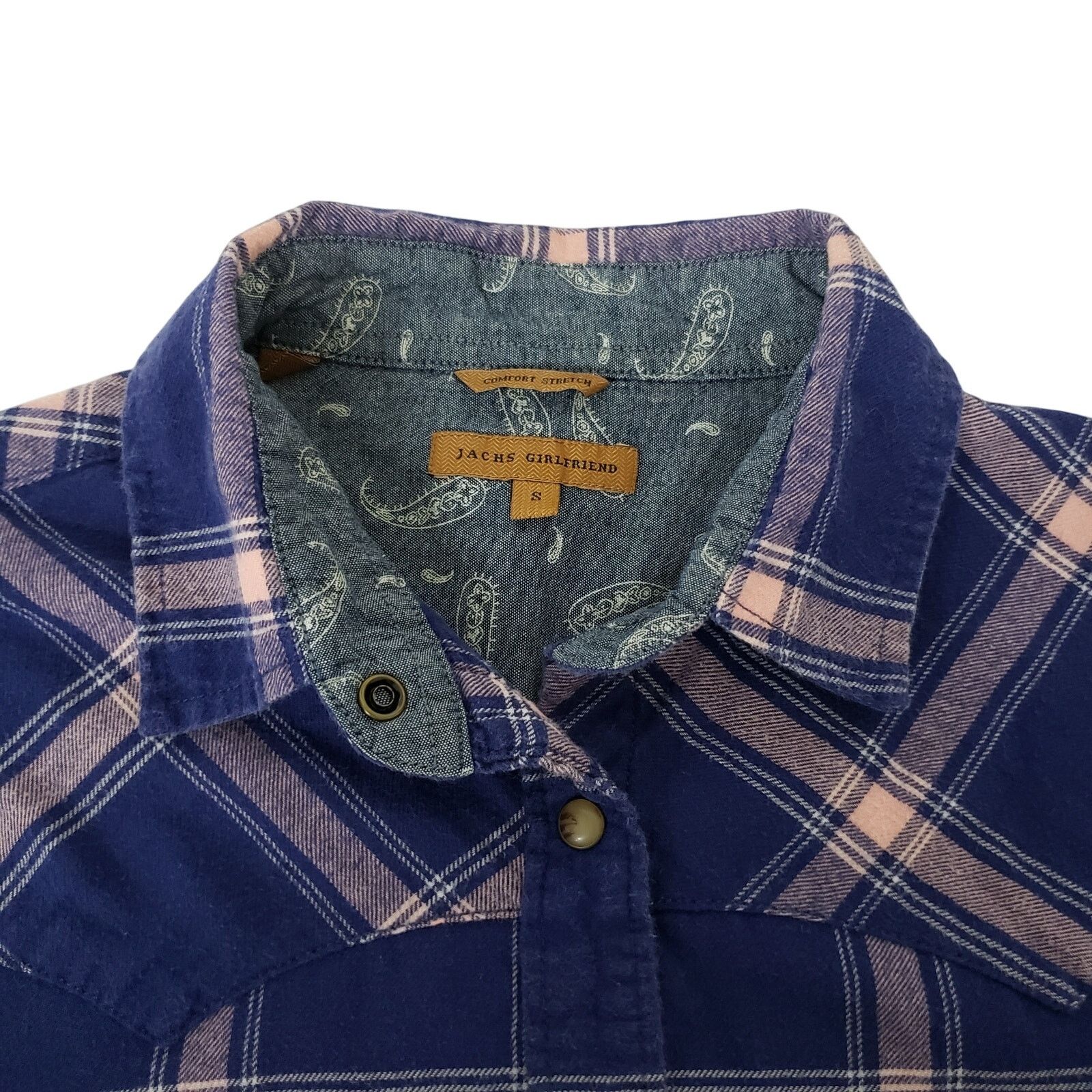 JACHS NY JACHS Girlfriend Flannel Shirt Snap Plaid Paisley Cuff Size S / US 4 / IT 40 - 11 Thumbnail