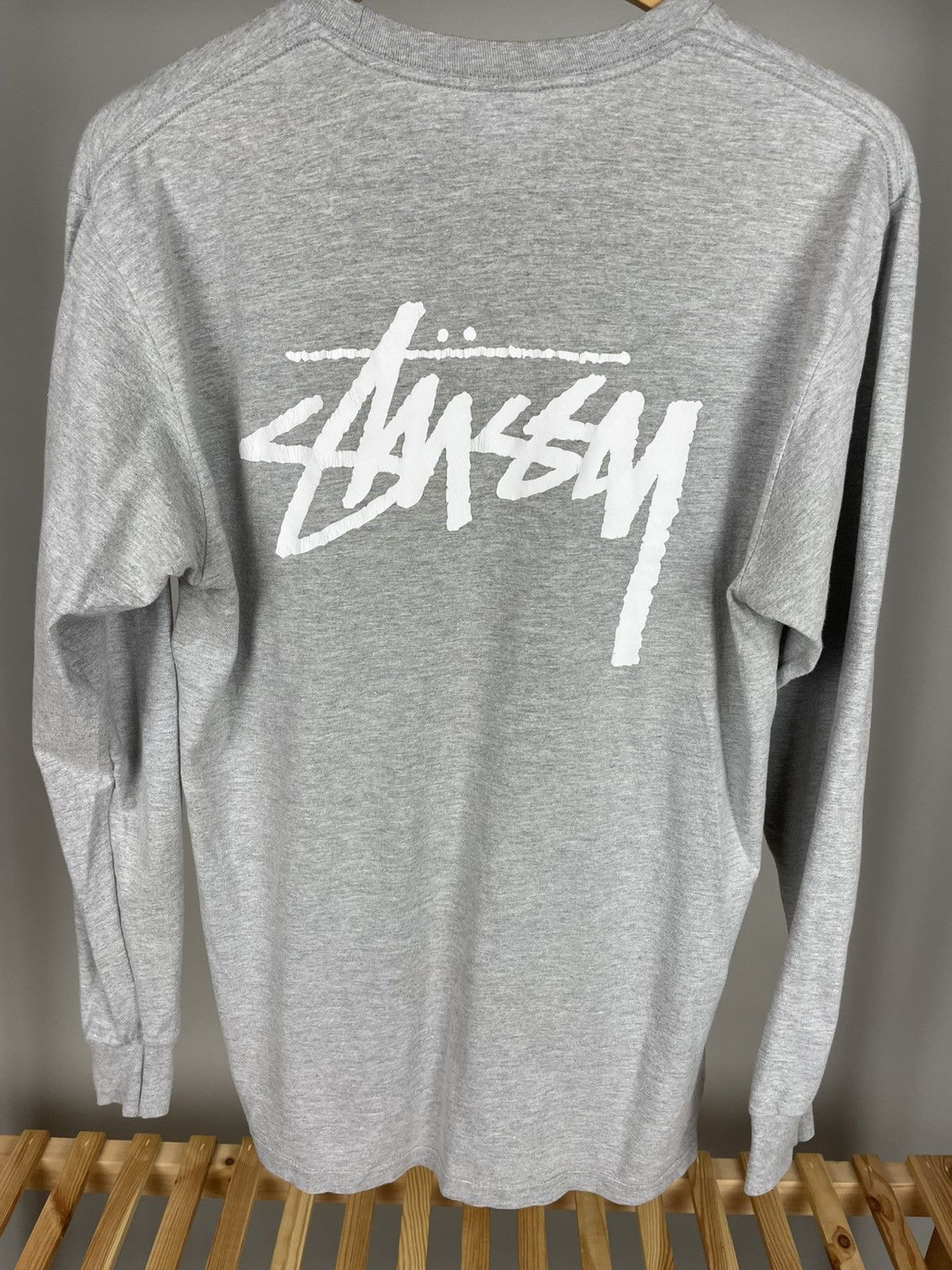 Designer × Stussy Stussy long sleeve big logo cotton grey size M Size US M / EU 48-50 / 2 - 4 Thumbnail